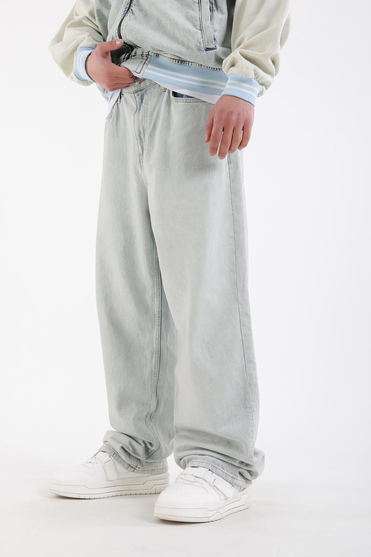 Açık Mavi Basic Bdg Baggy Jean Pantolon
