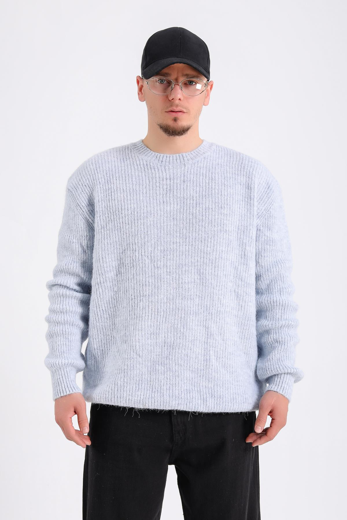 Açık Mavi Oversize Kazak SW1204