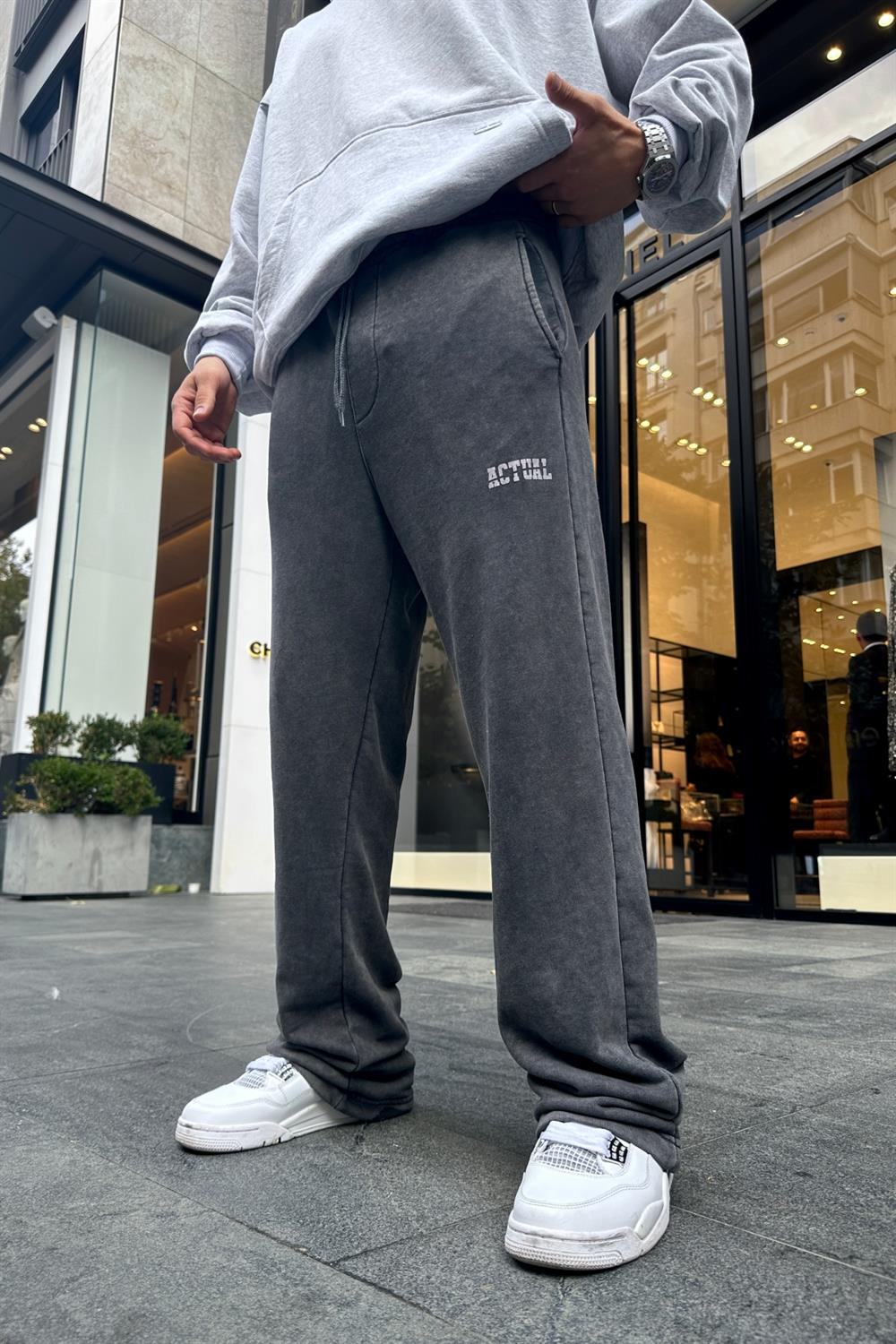 Actual Baskılı Acid Wash Eşofman ESF437