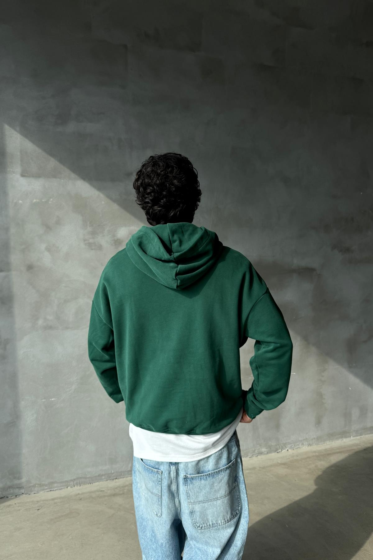 Ajobyola Baskılı Yeşil Oversize Sweatshirt SR01