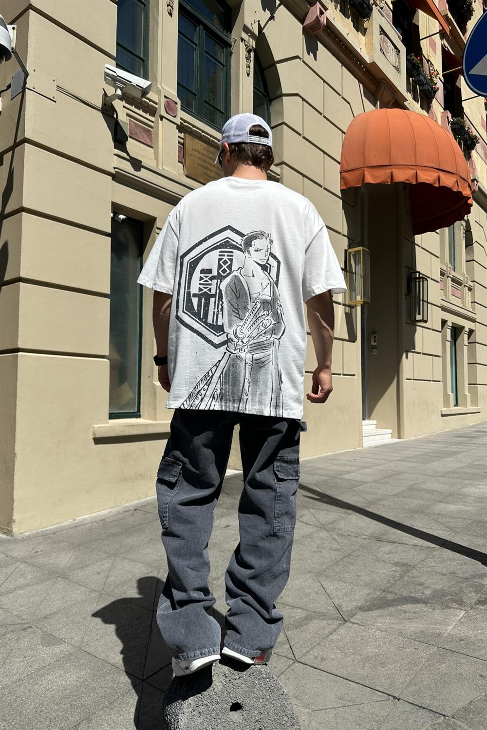 Anime Baskılı Krem Oversize Tshirt T841