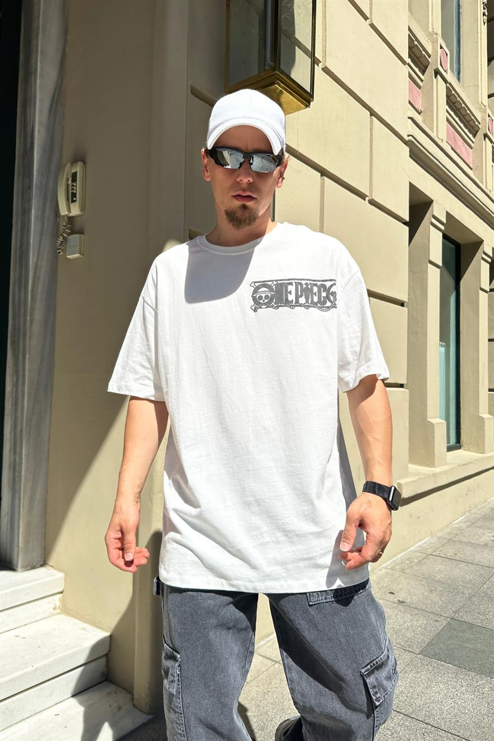 Anime Baskılı Krem Oversize Tshirt T841