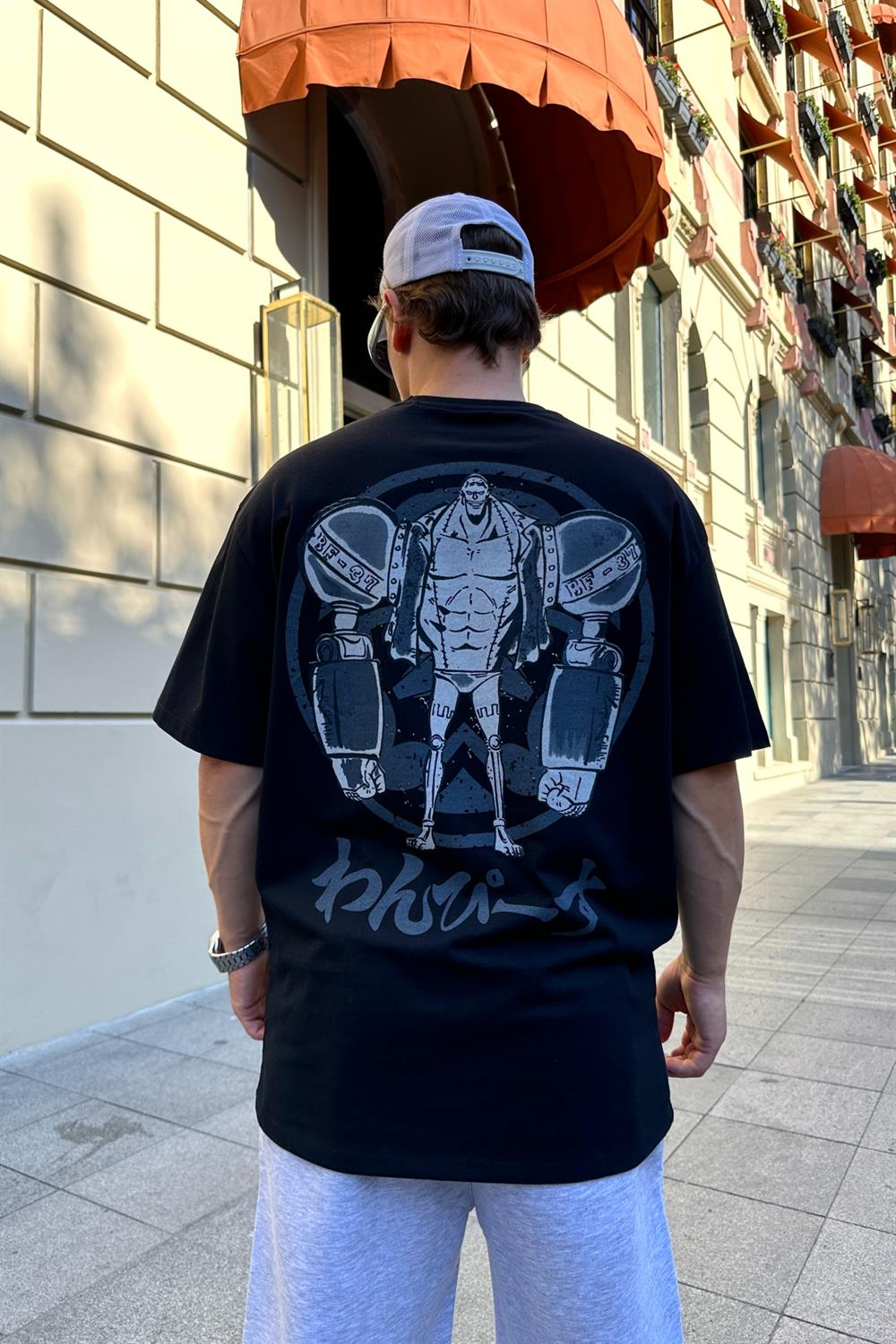 Anime Baskılı Siyah Oversize Tshirt T862