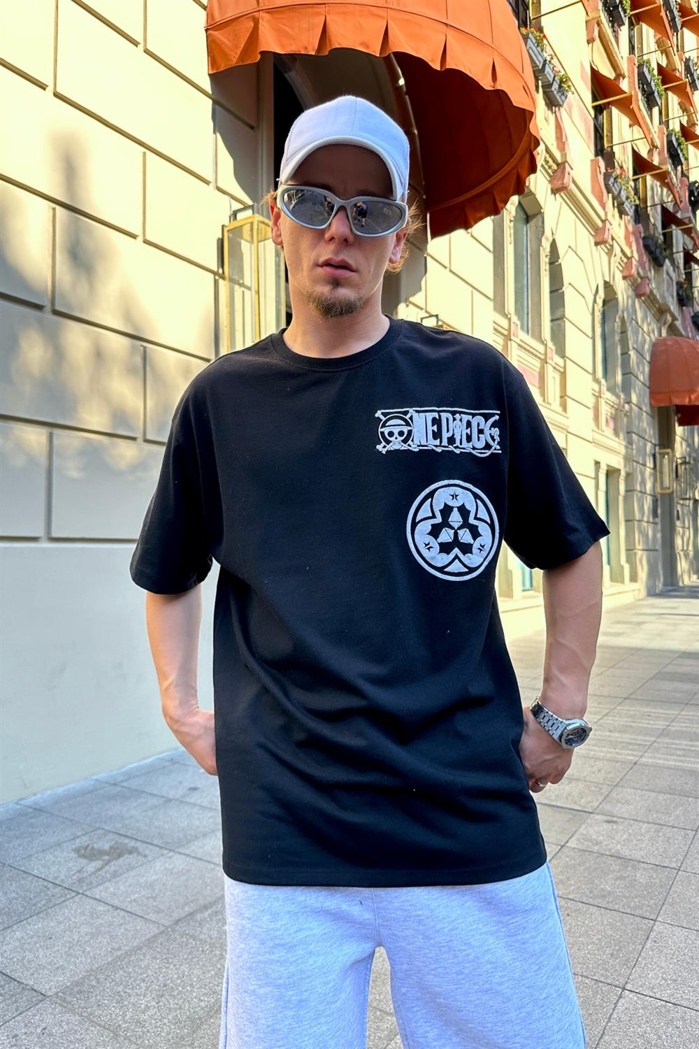Anime Baskılı Siyah Oversize Tshirt T862