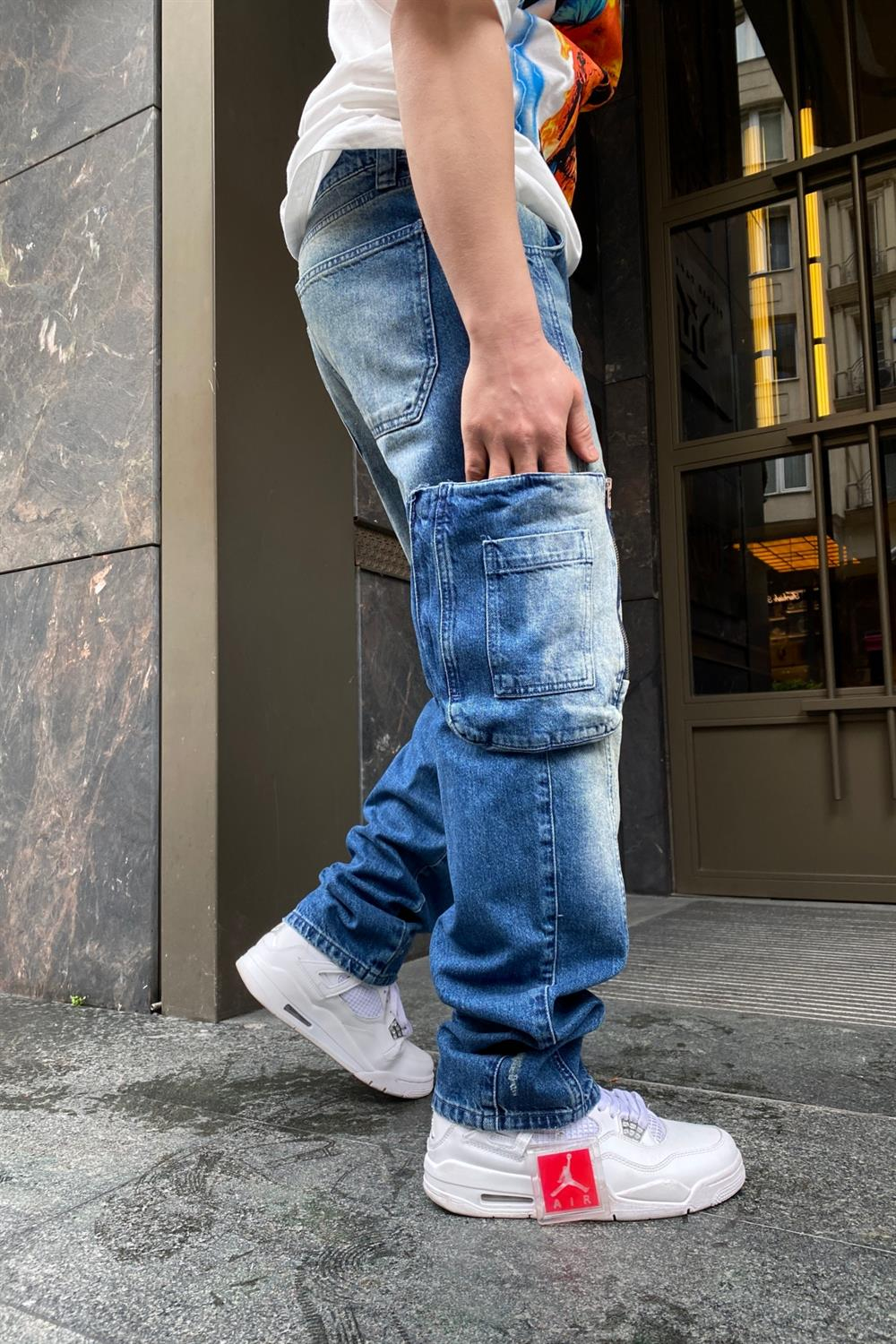 Asos Zipper Cep Detay Yıkamalı Jean P613