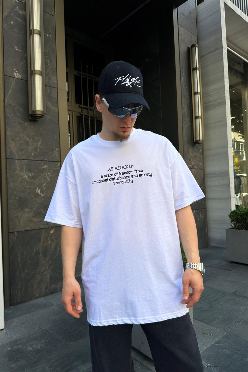 Ataraxia Baskılı Krem Oversize Tshirt T731