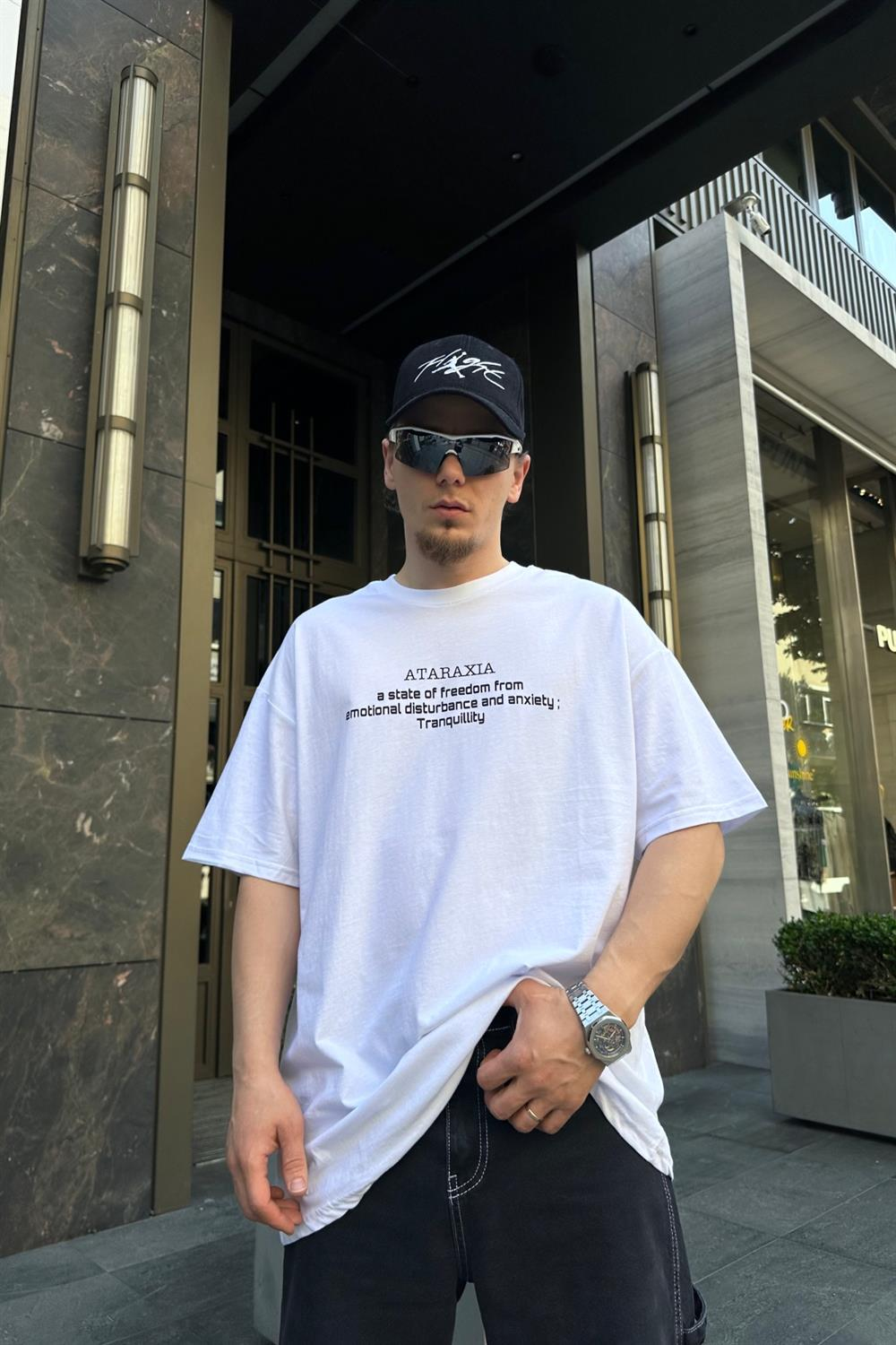 Ataraxia Baskılı Krem Oversize Tshirt T731
