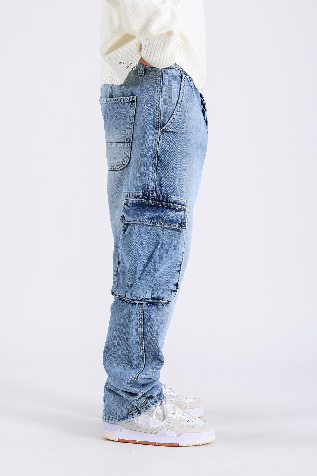 Baggy Cargo Jeans - Blue P1097
