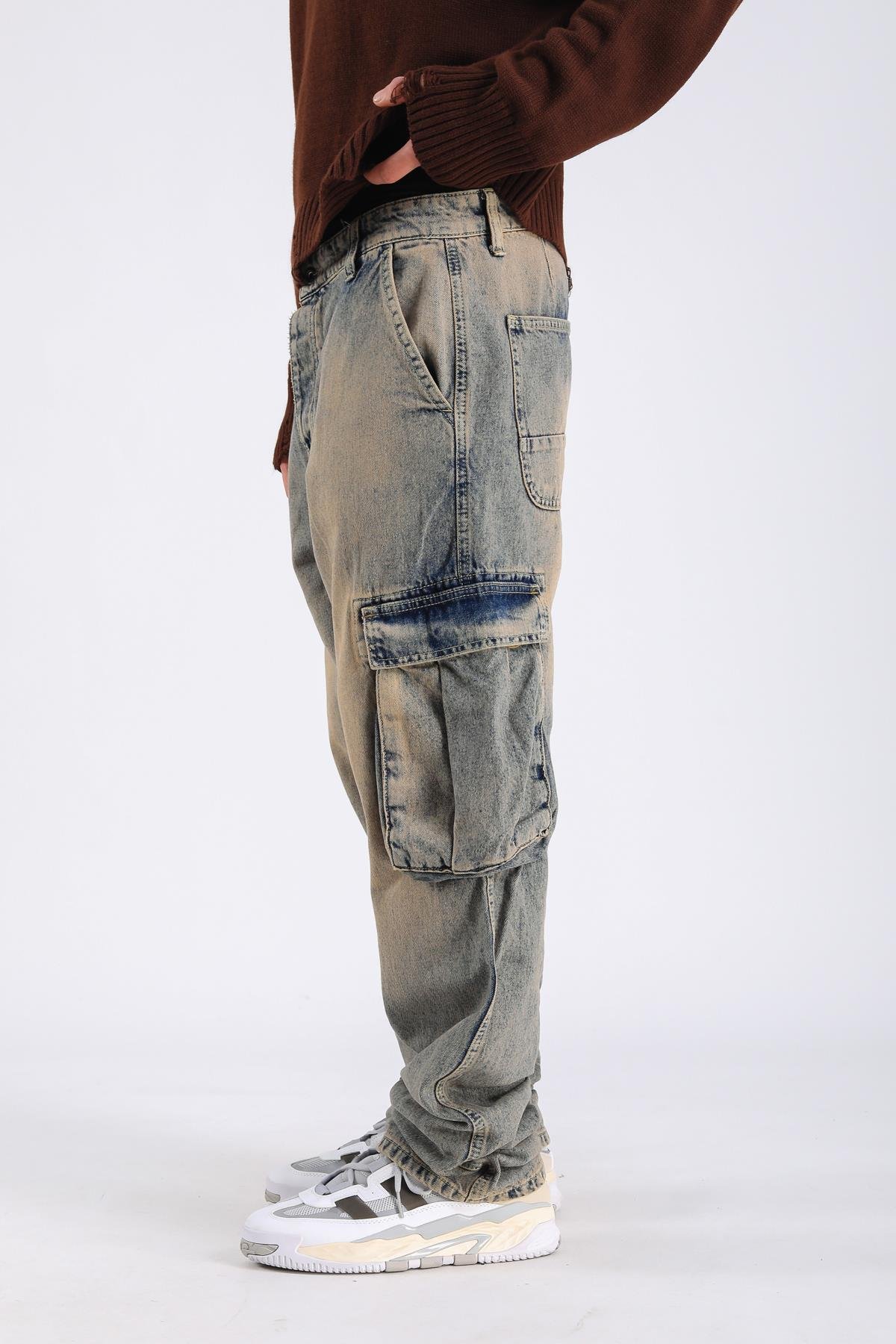Baggy Cargo Jeans - Brown P1094