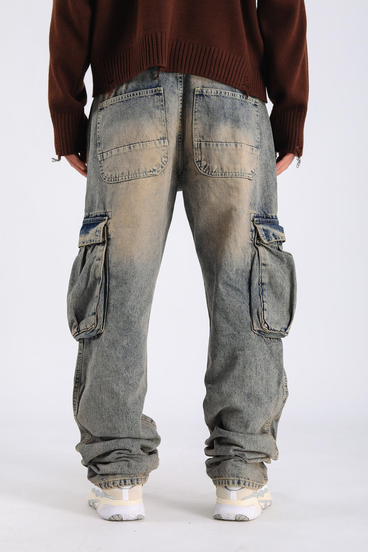 Baggy Cargo Jeans - Brown P1094