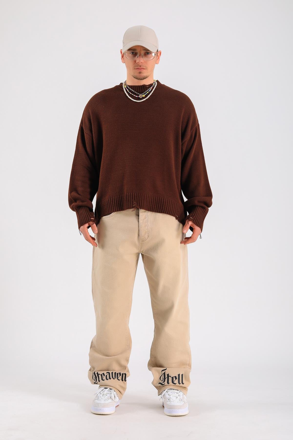 Baggy Heaven Hell Jean - Beige P1067