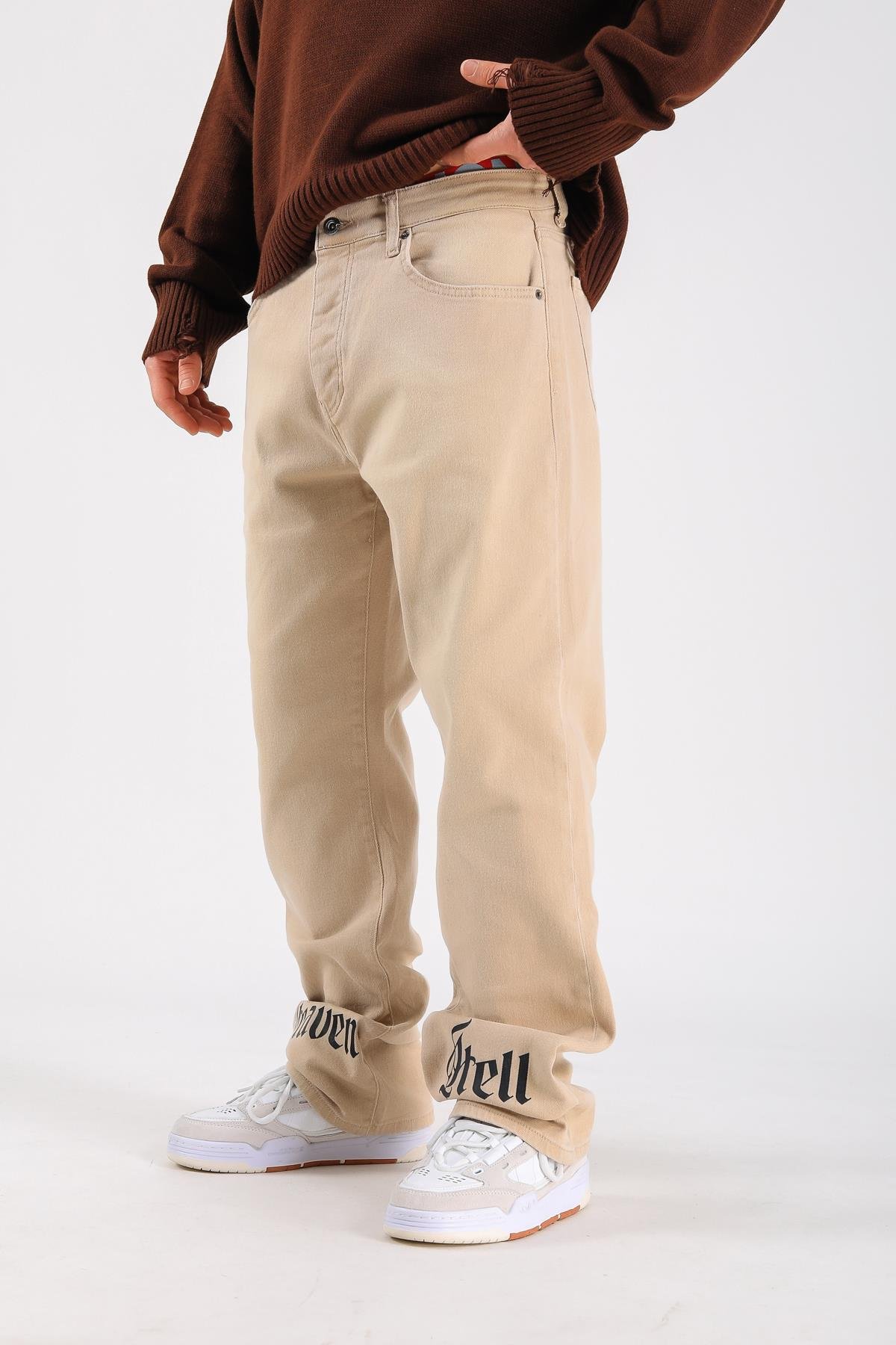 Baggy Heaven Hell Jean - Beige P1067