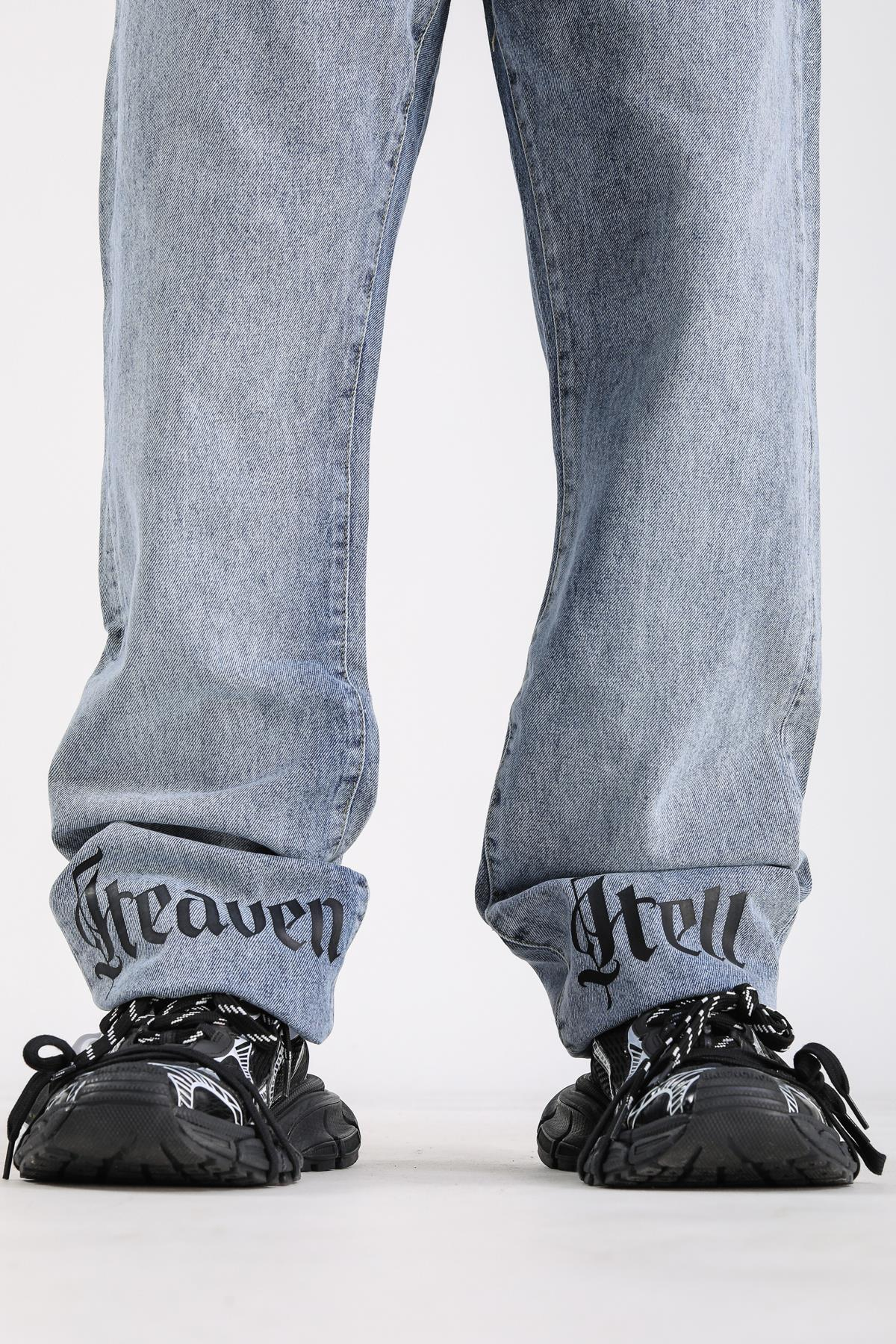 Baggy Heaven Hell Jean - Blue P1070