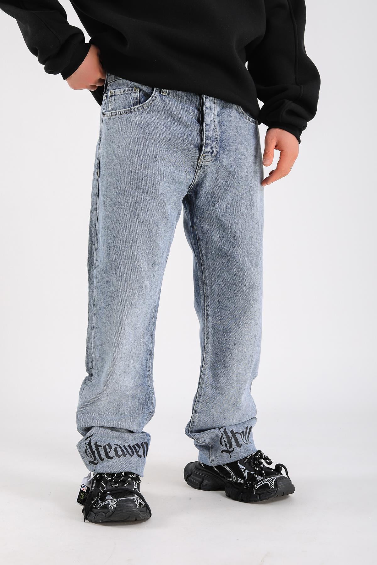 Baggy Heaven Hell Jean - Blue P1070