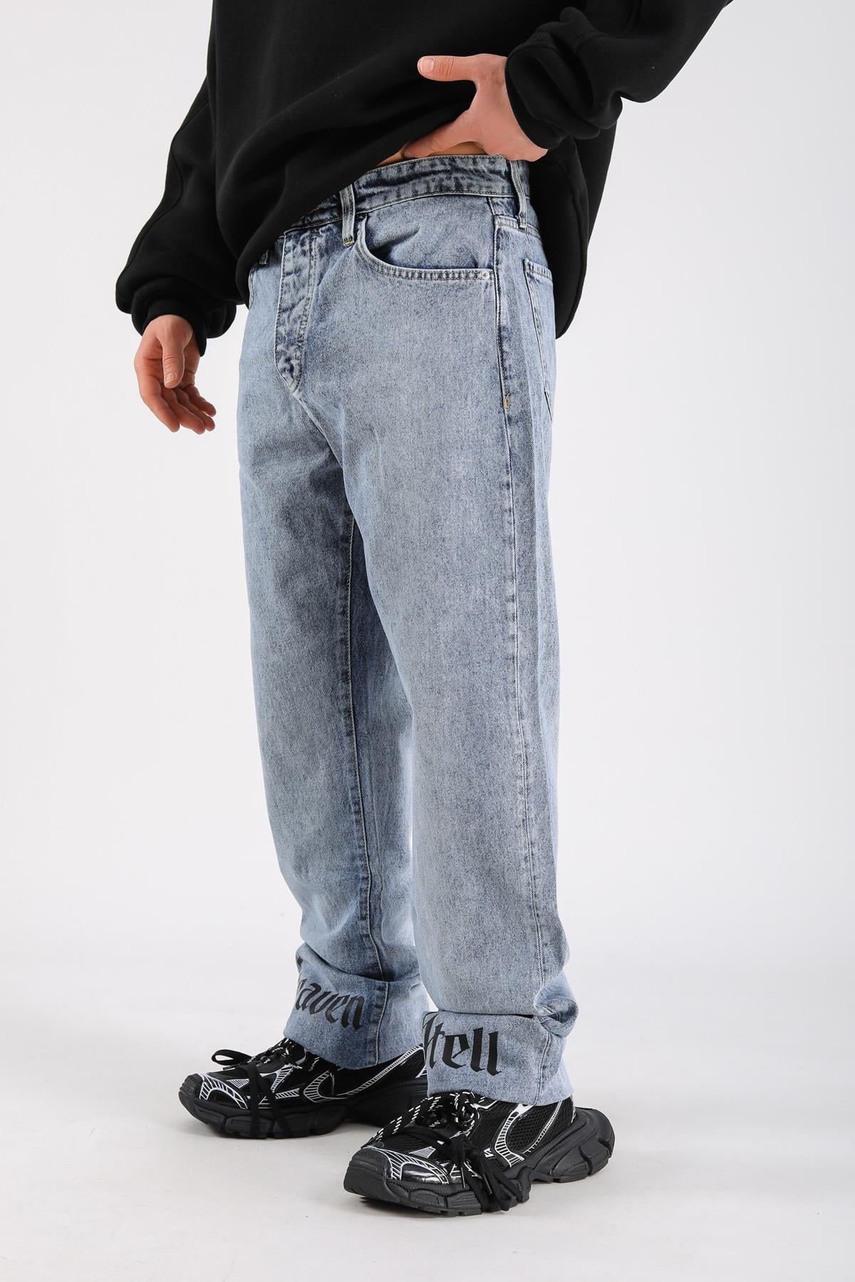 Baggy Heaven Hell Jean - Blue P1070