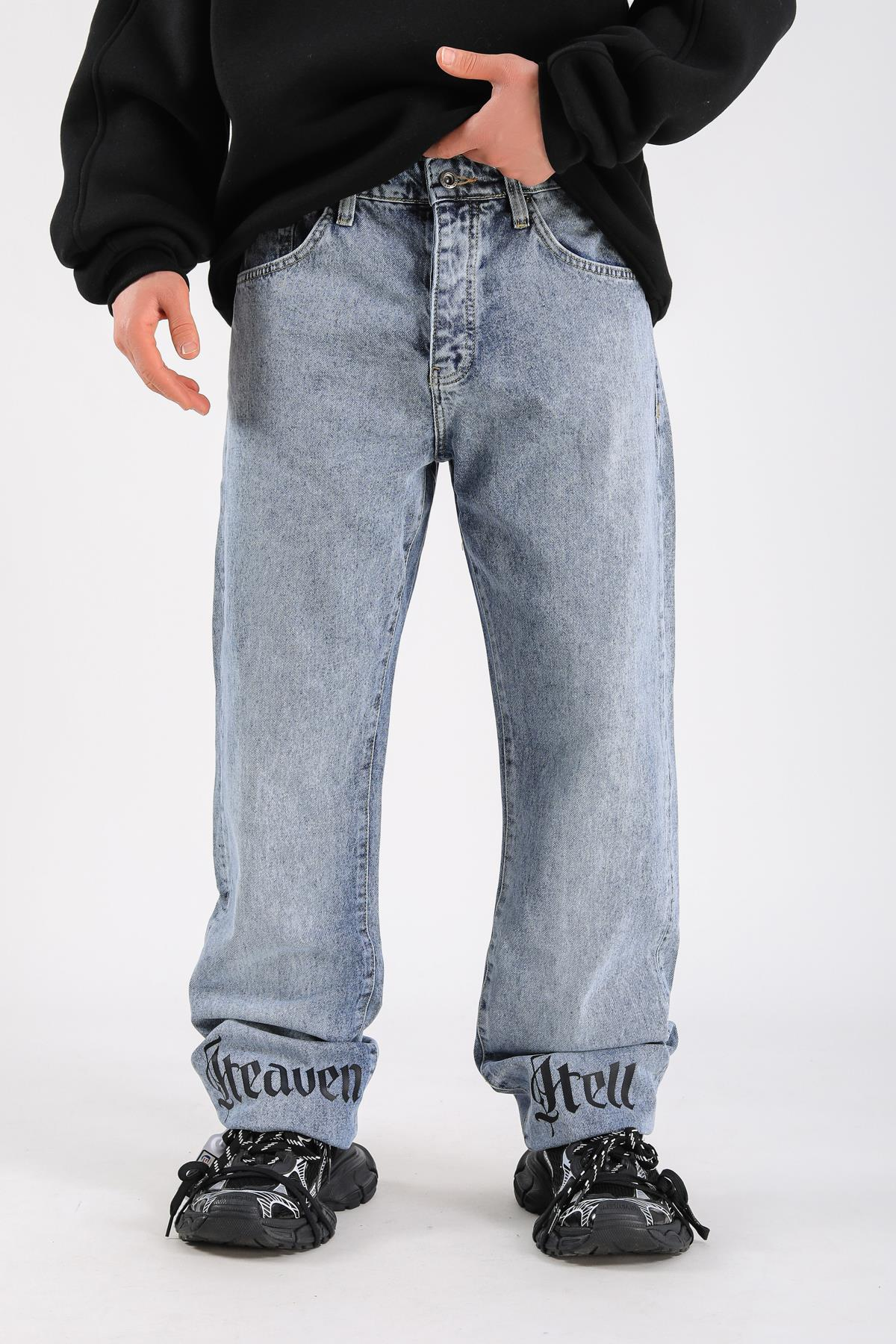 Baggy Heaven Hell Jean - Blue P1070