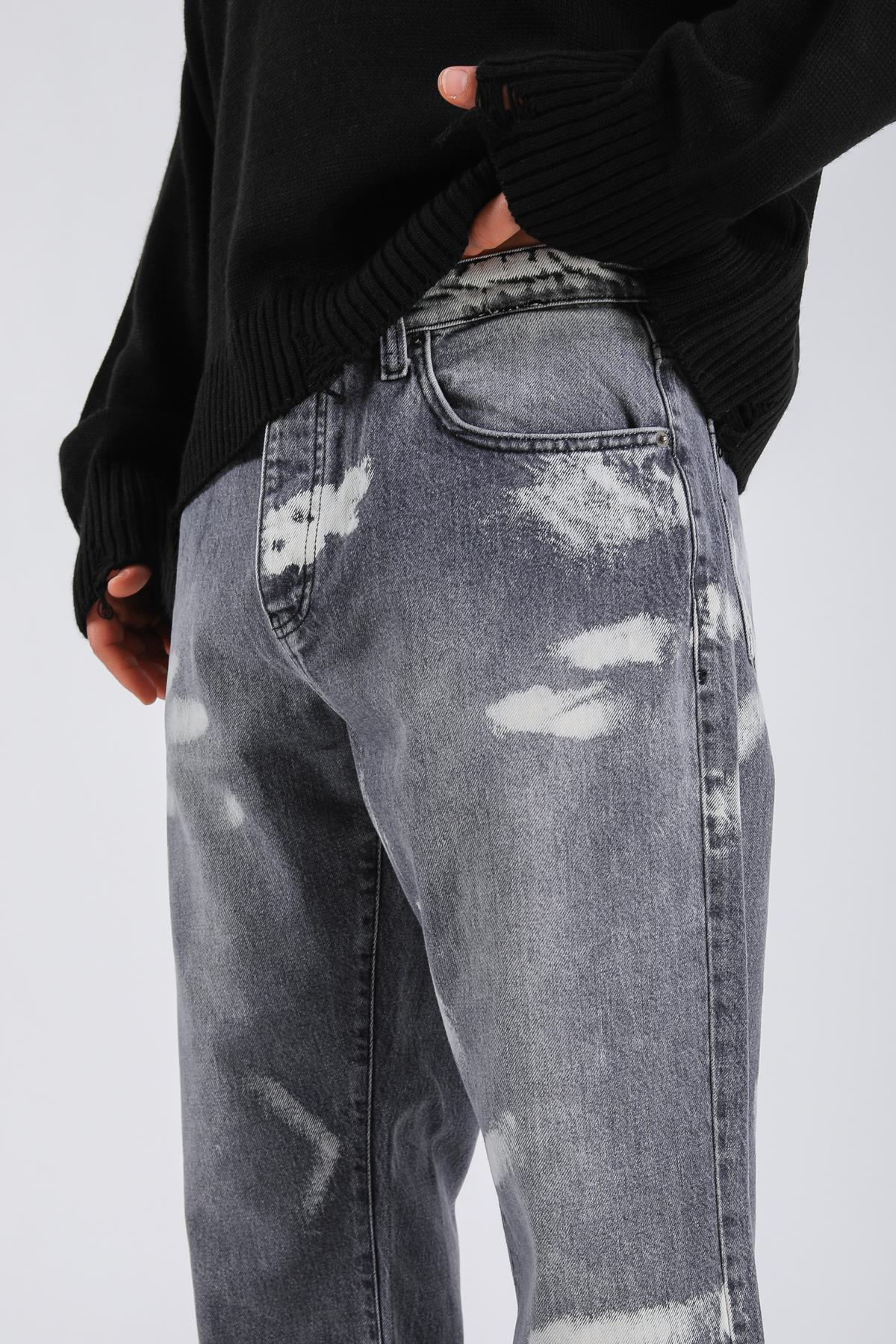 Baggy Partly Dyed Jean - Anthracite  P1068