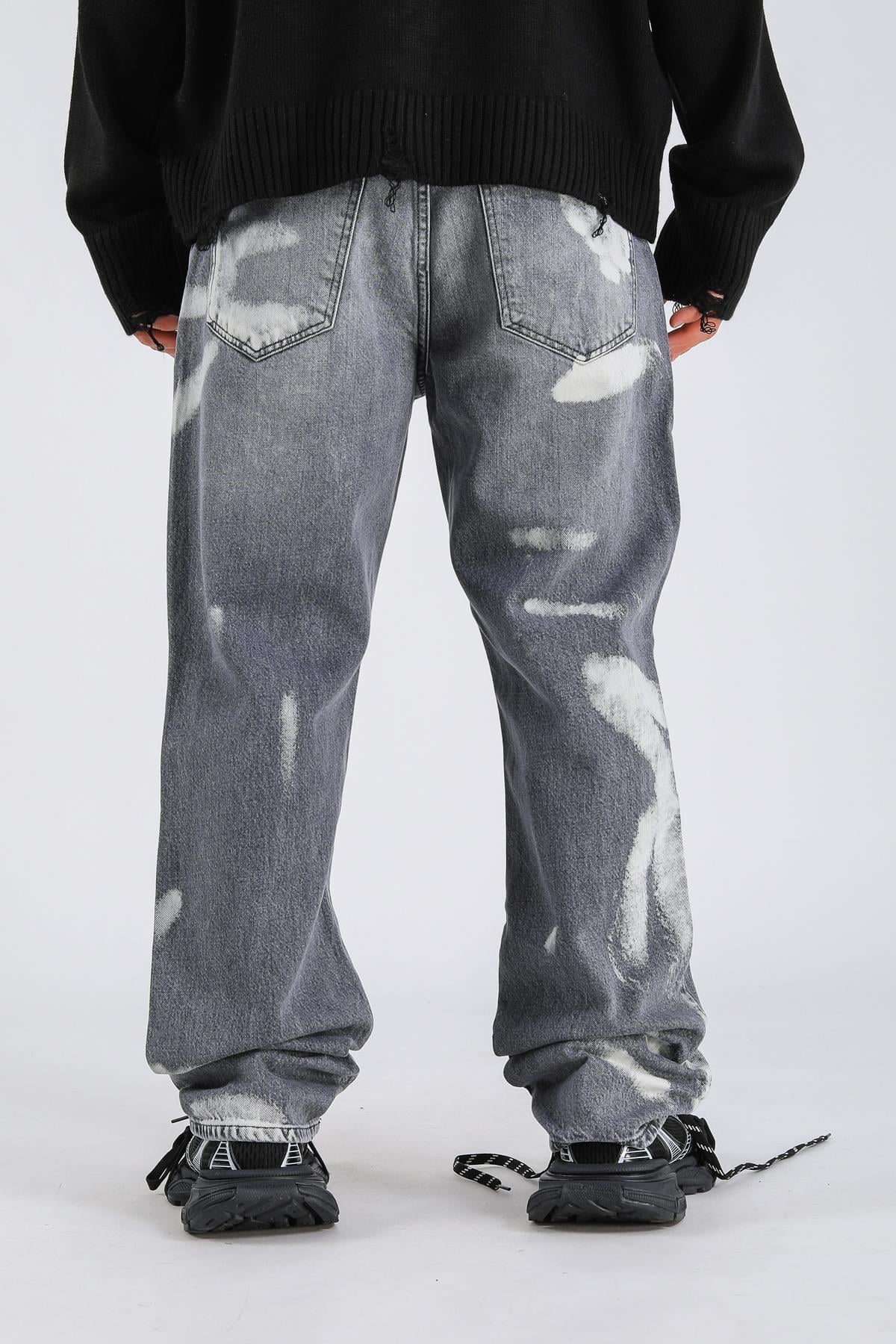 Baggy Partly Dyed Jean - Anthracite  P1068
