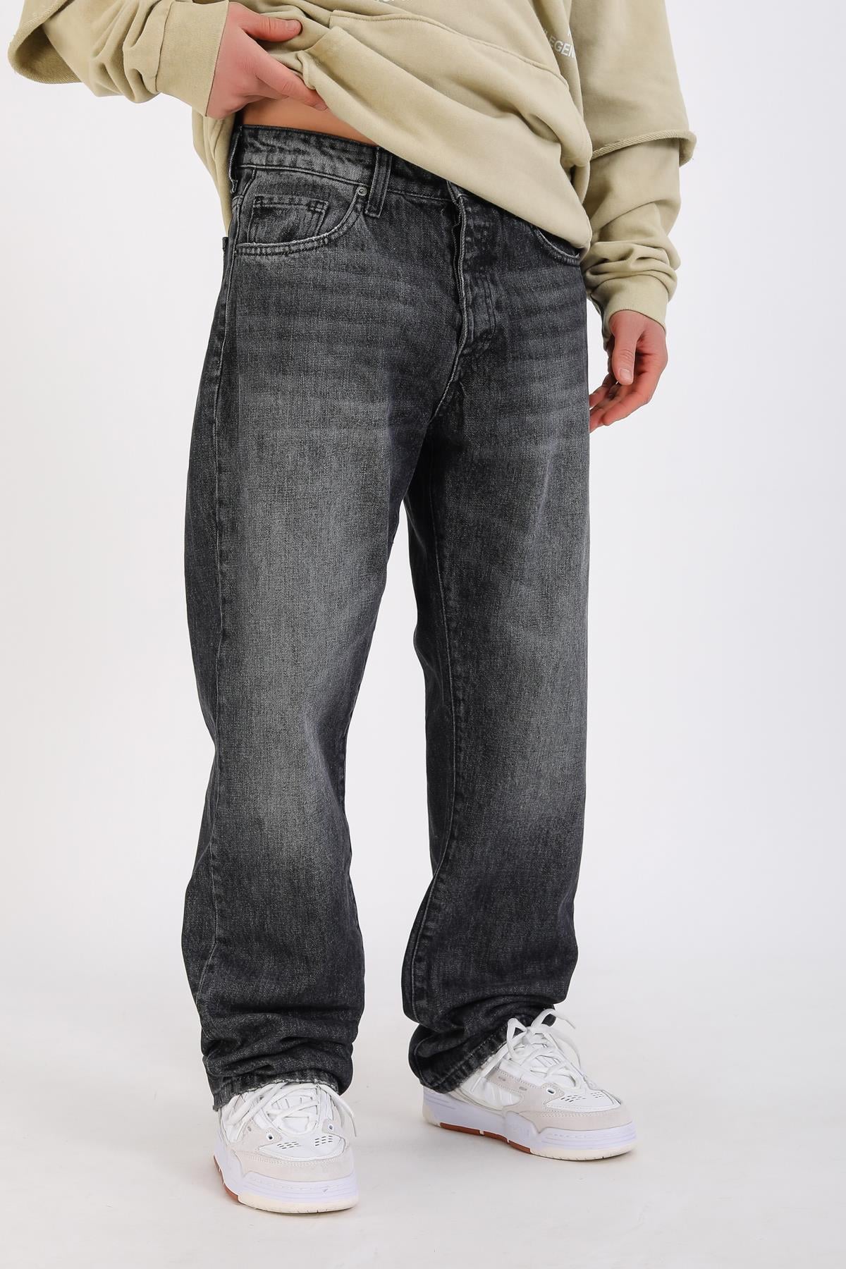 Baggy Washed Jean - Black 2  P1123
