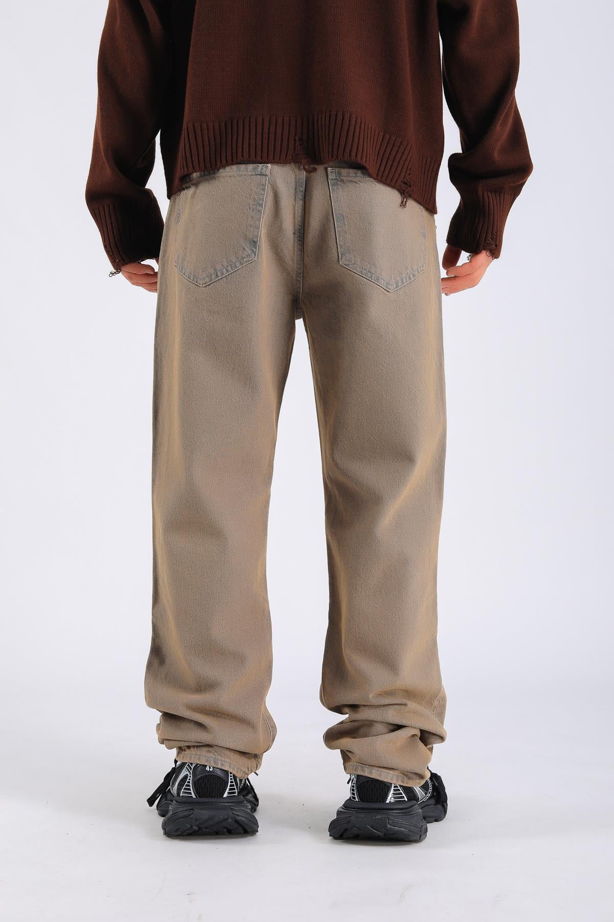 Baggy Washed Torn Jean - Rusty P1099