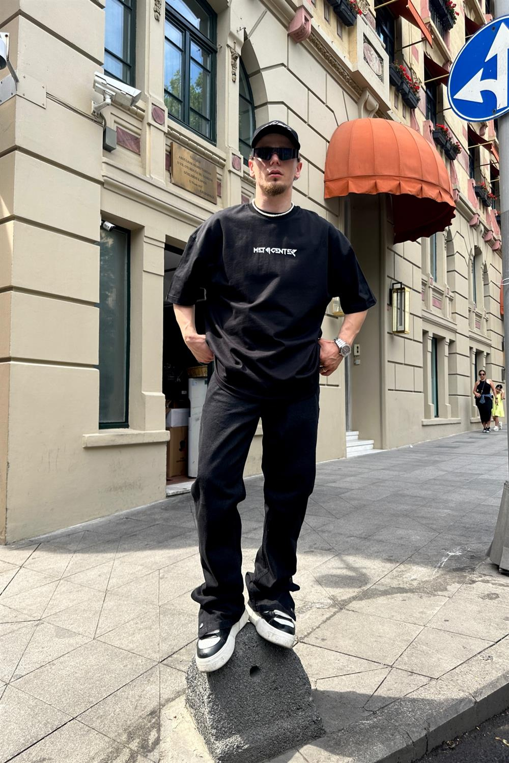 Balance Siyah Baskılı Oversize Tshirt T755
