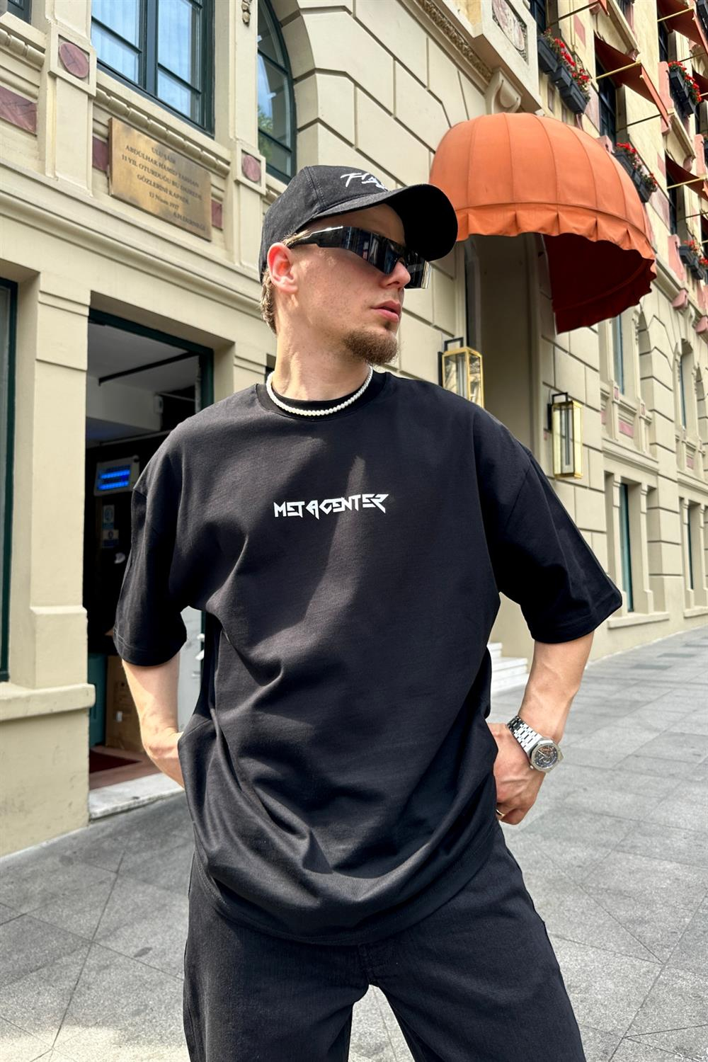 Balance Siyah Baskılı Oversize Tshirt T755