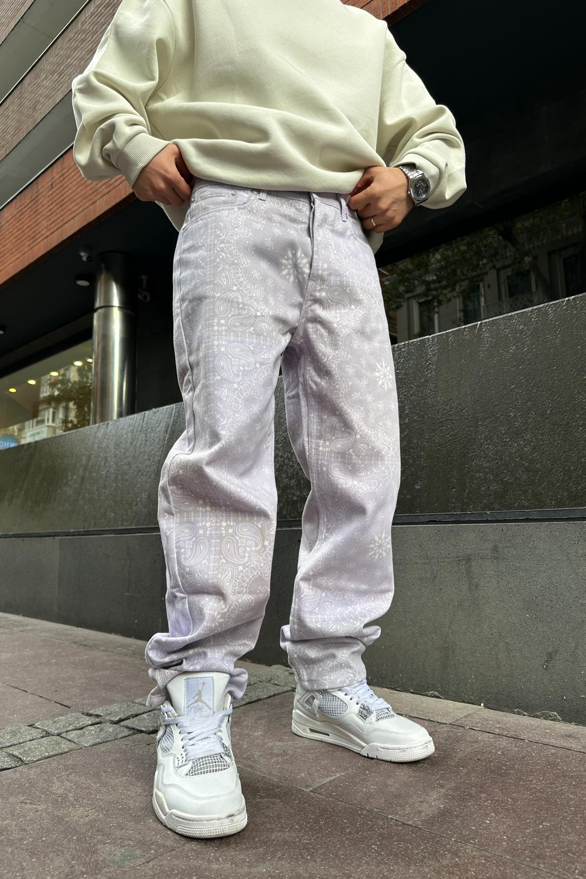 Bandana Desen İnce Kumaş Jean Pantolon P829