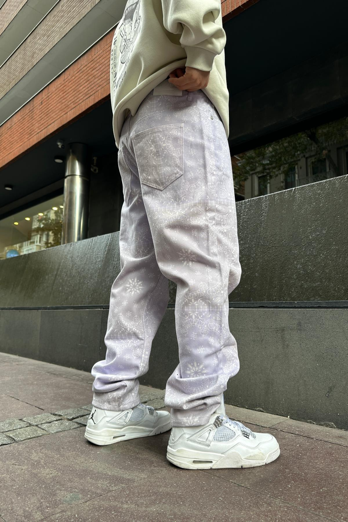 Bandana Desen İnce Kumaş Jean Pantolon P829