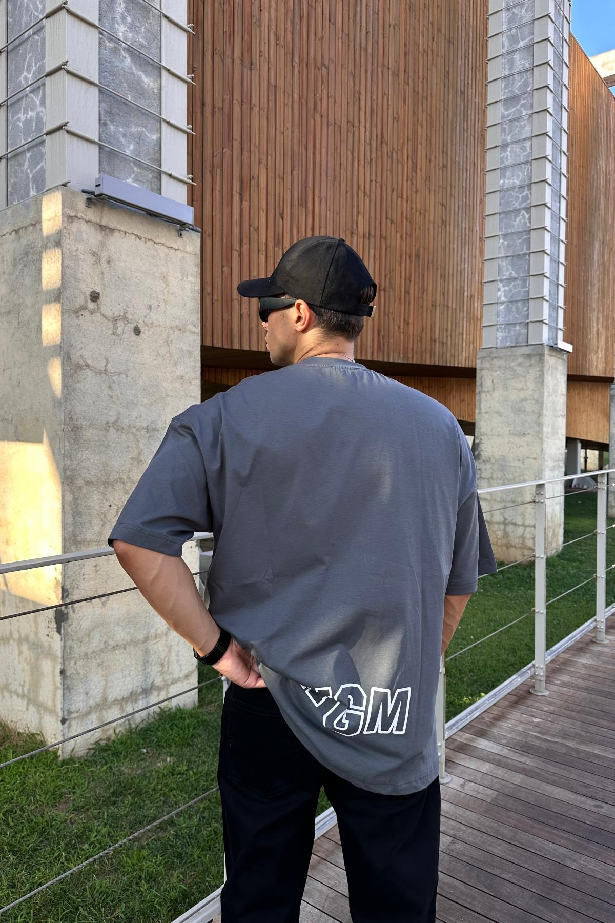 Bape Baskılı Füme Oversize Tshirt T1176