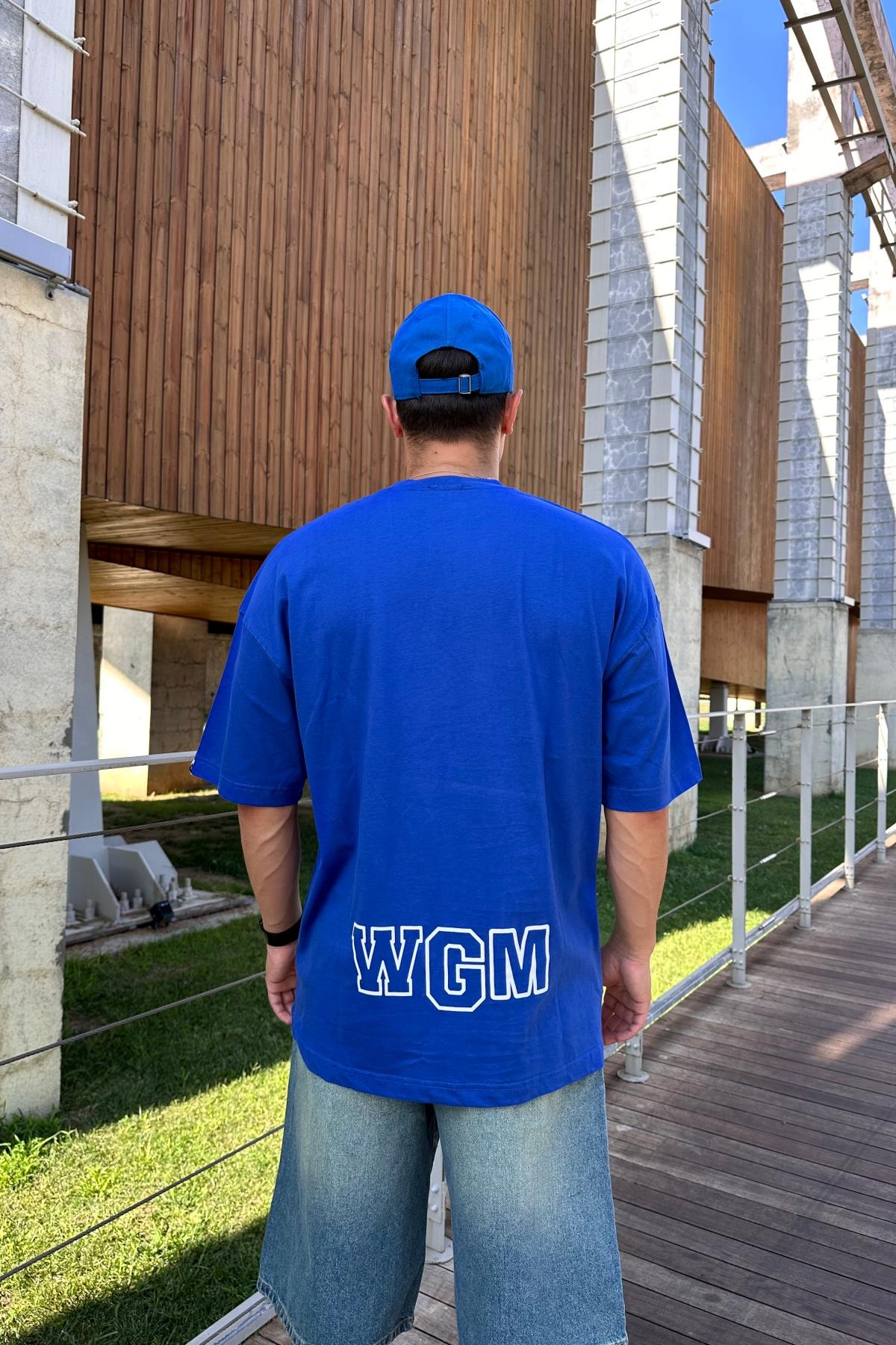 Bape Baskılı Mavi Oversize Tshirt T1178