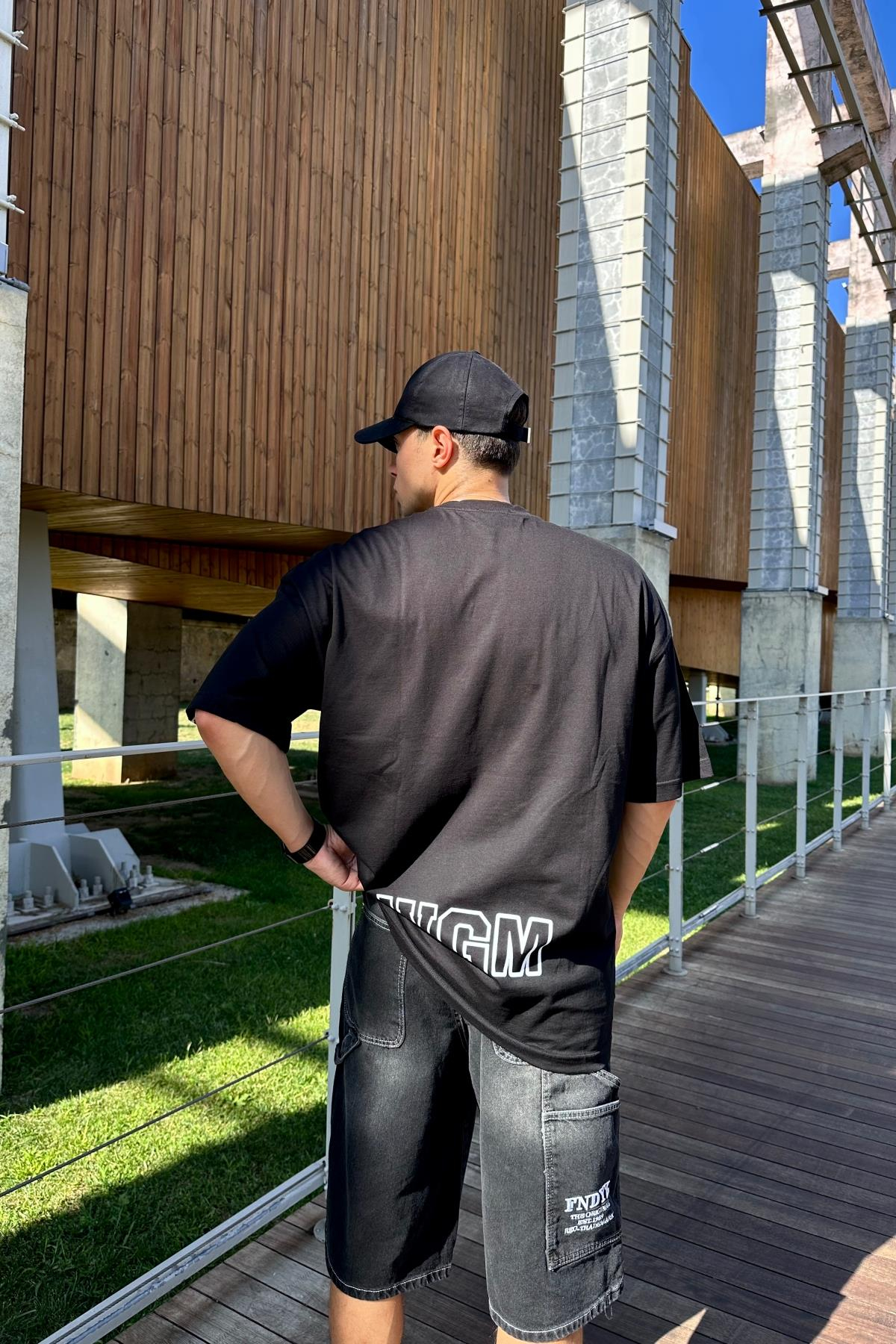 Bape Baskılı Siyah Oversize Tshirt T1179