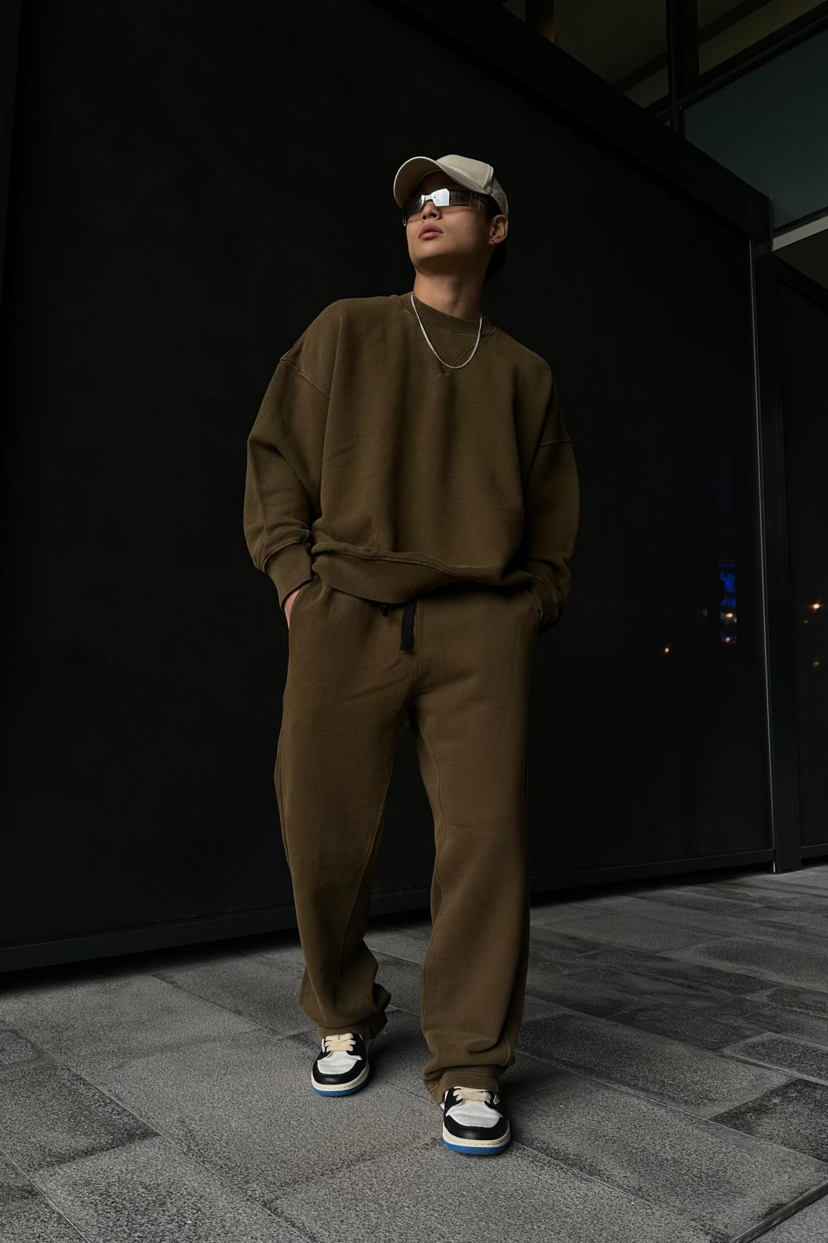Basic Kapüşonsuz Oversize Sweatshirt SW1054