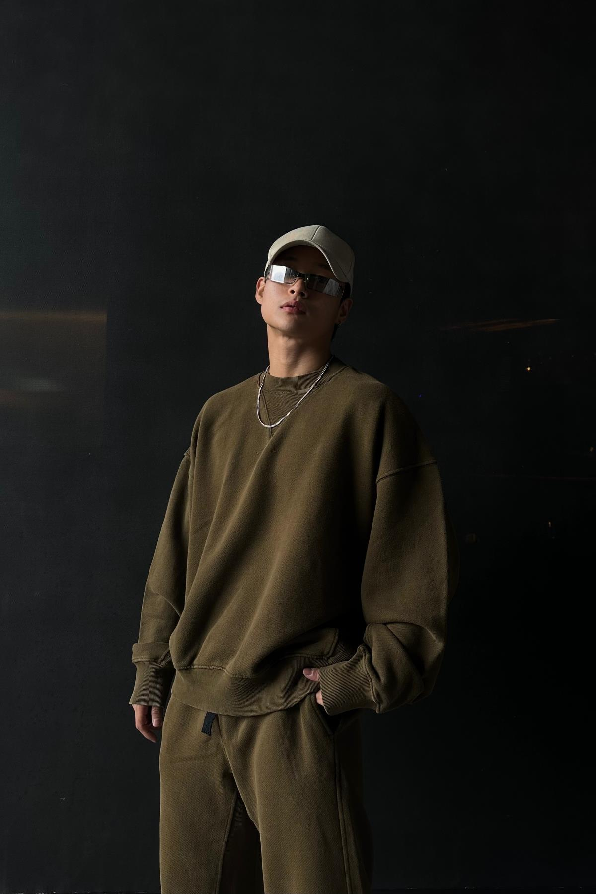 Basic Kapüşonsuz Oversize Sweatshirt SW1054