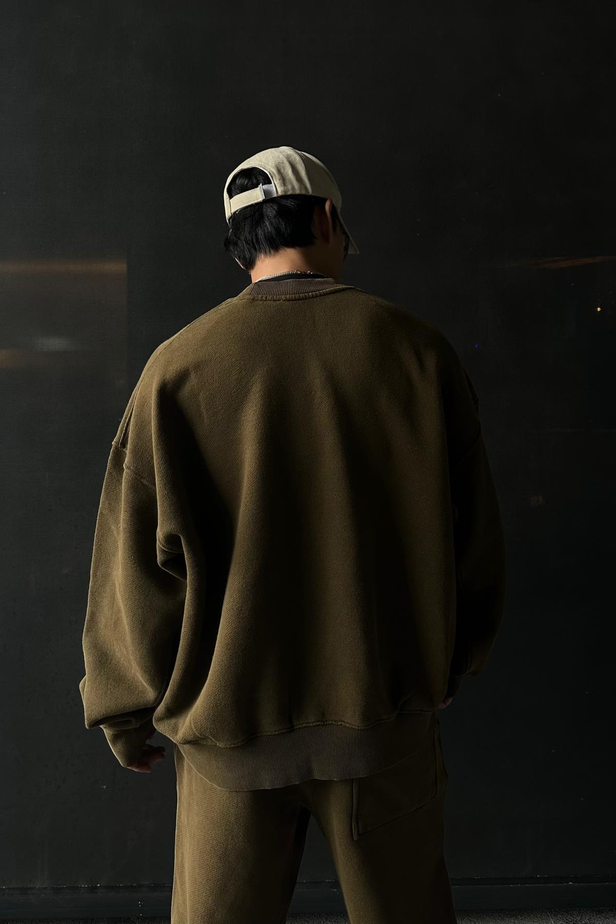 Basic Kapüşonsuz Oversize Sweatshirt SW1054