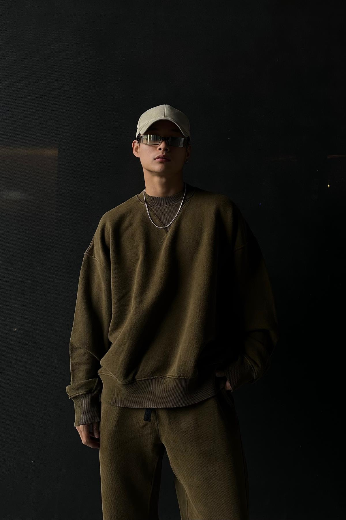 Basic Kapüşonsuz Oversize Sweatshirt SW1054