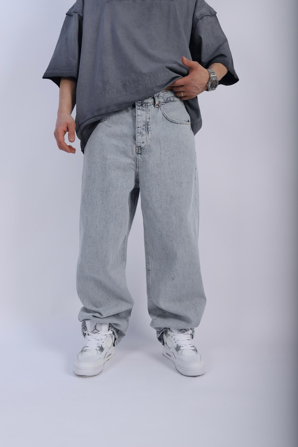 Basic Mavi Baggy Jean Pantolon P913