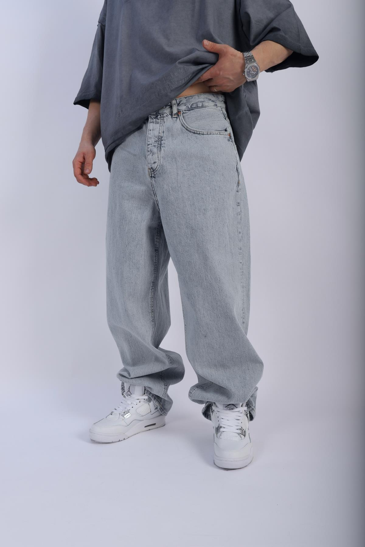Basic Mavi Baggy Jean Pantolon P913