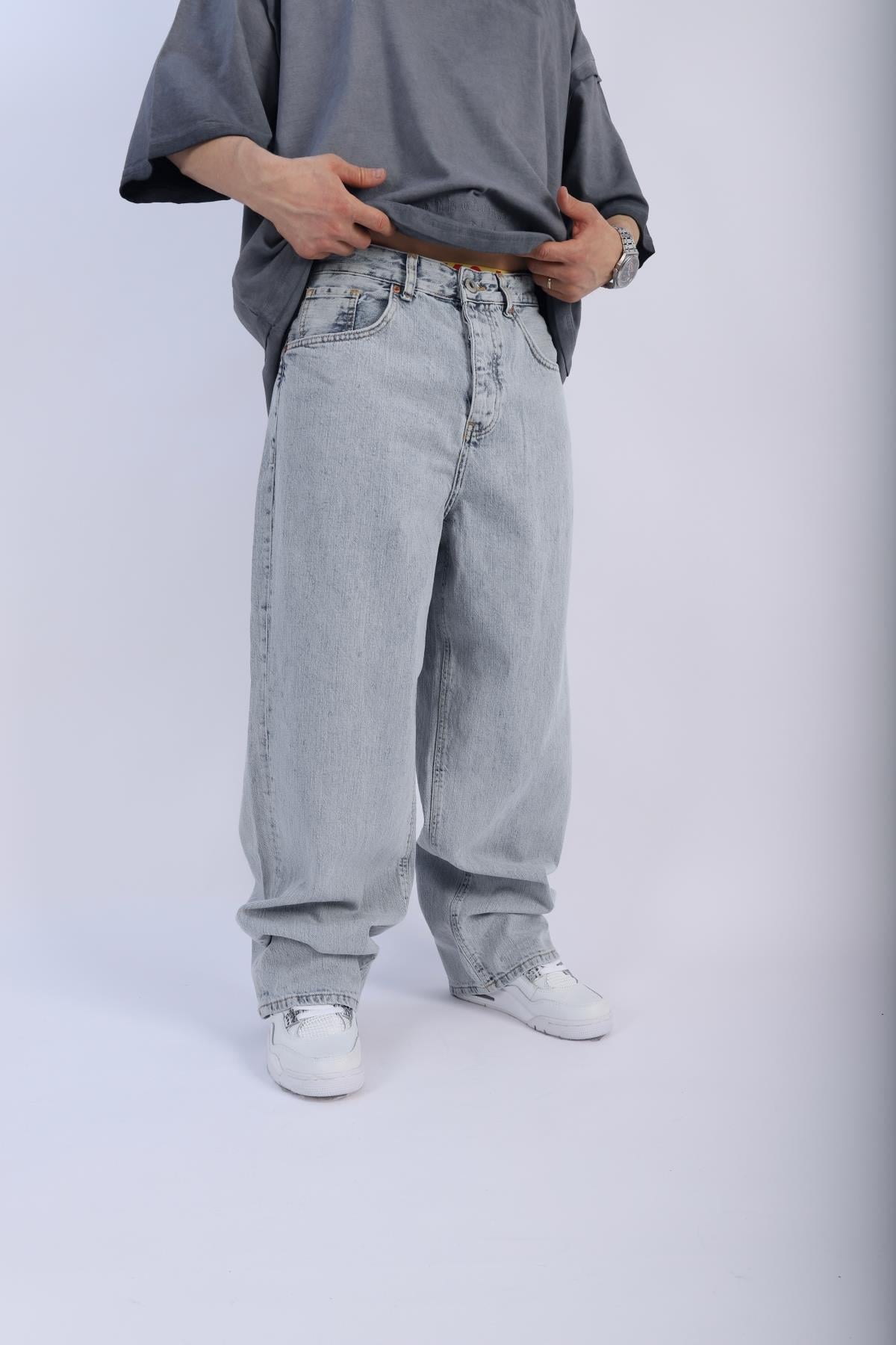 Basic Mavi Baggy Jean Pantolon P913