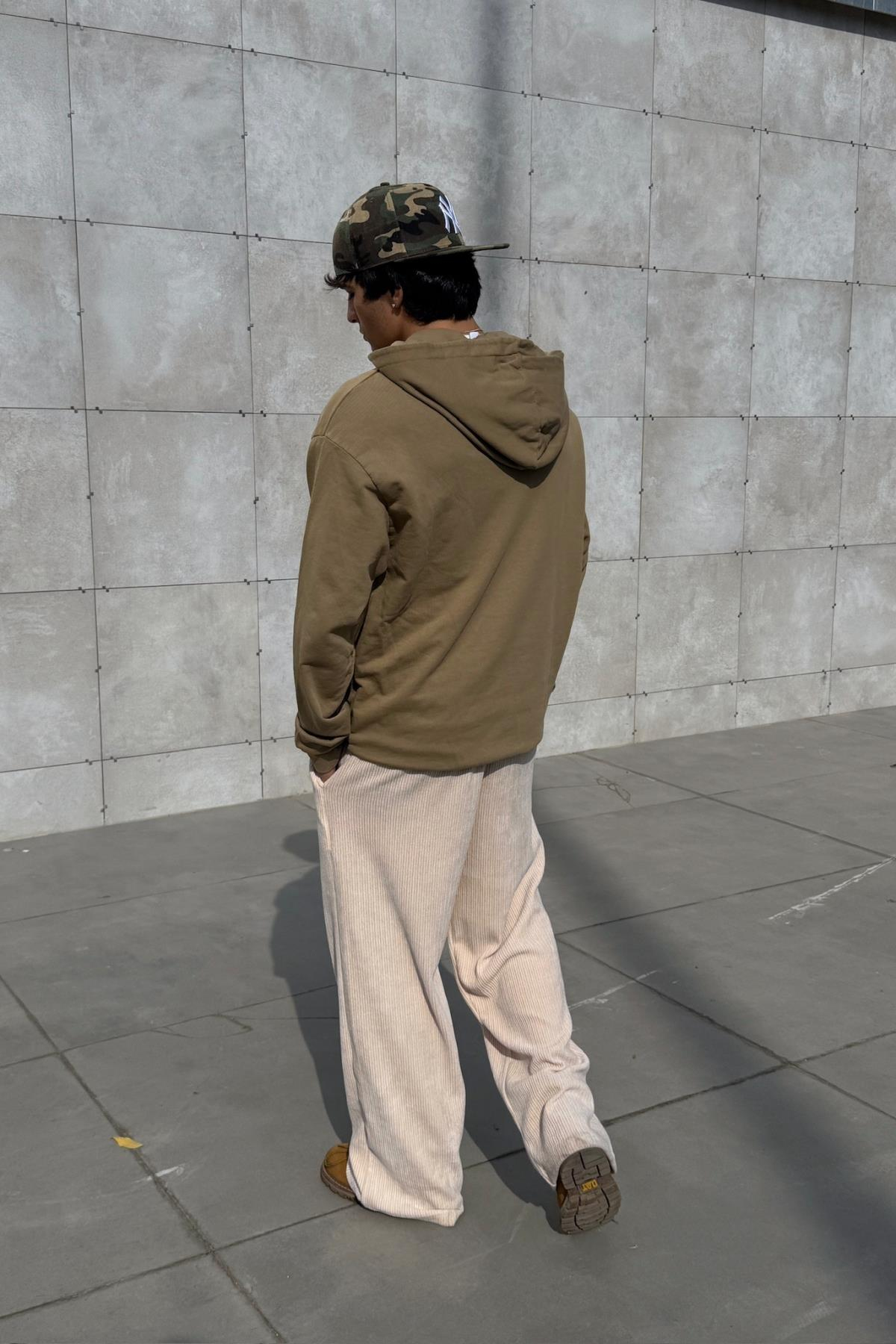 Basic Oversize Kahverengi Sweatshirt