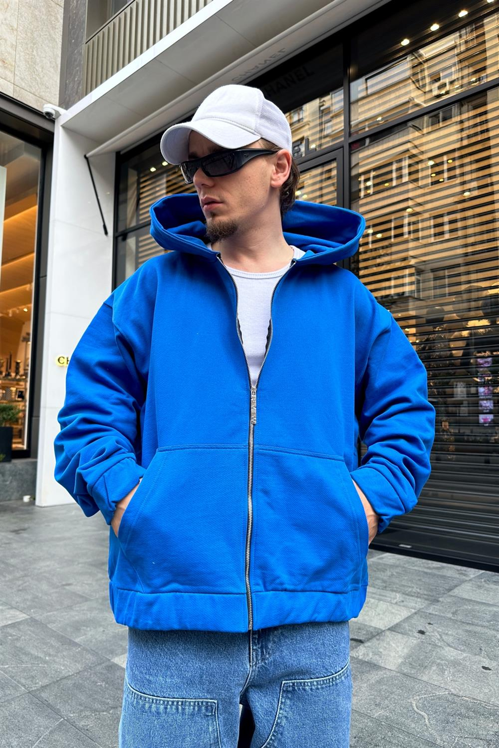 Basic Rv Zipper Oversize Sweatshirt SW948