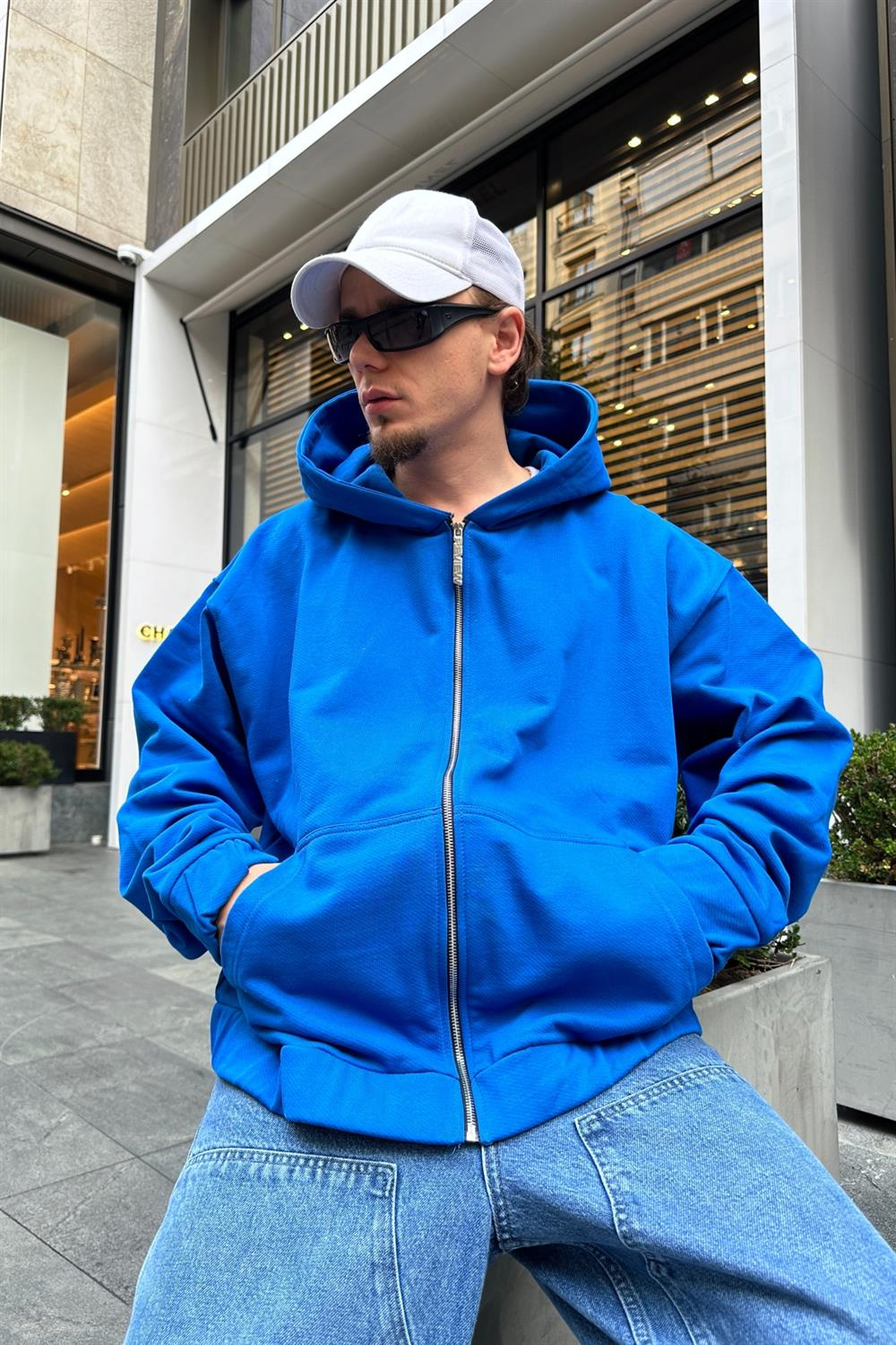 Basic Rv Zipper Oversize Sweatshirt SW948