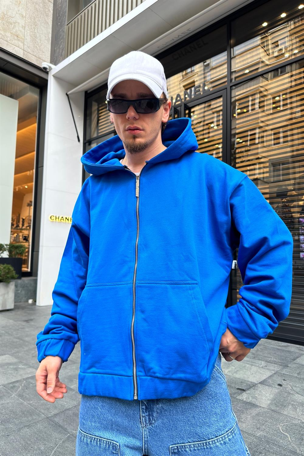 Basic Rv Zipper Oversize Sweatshirt SW948