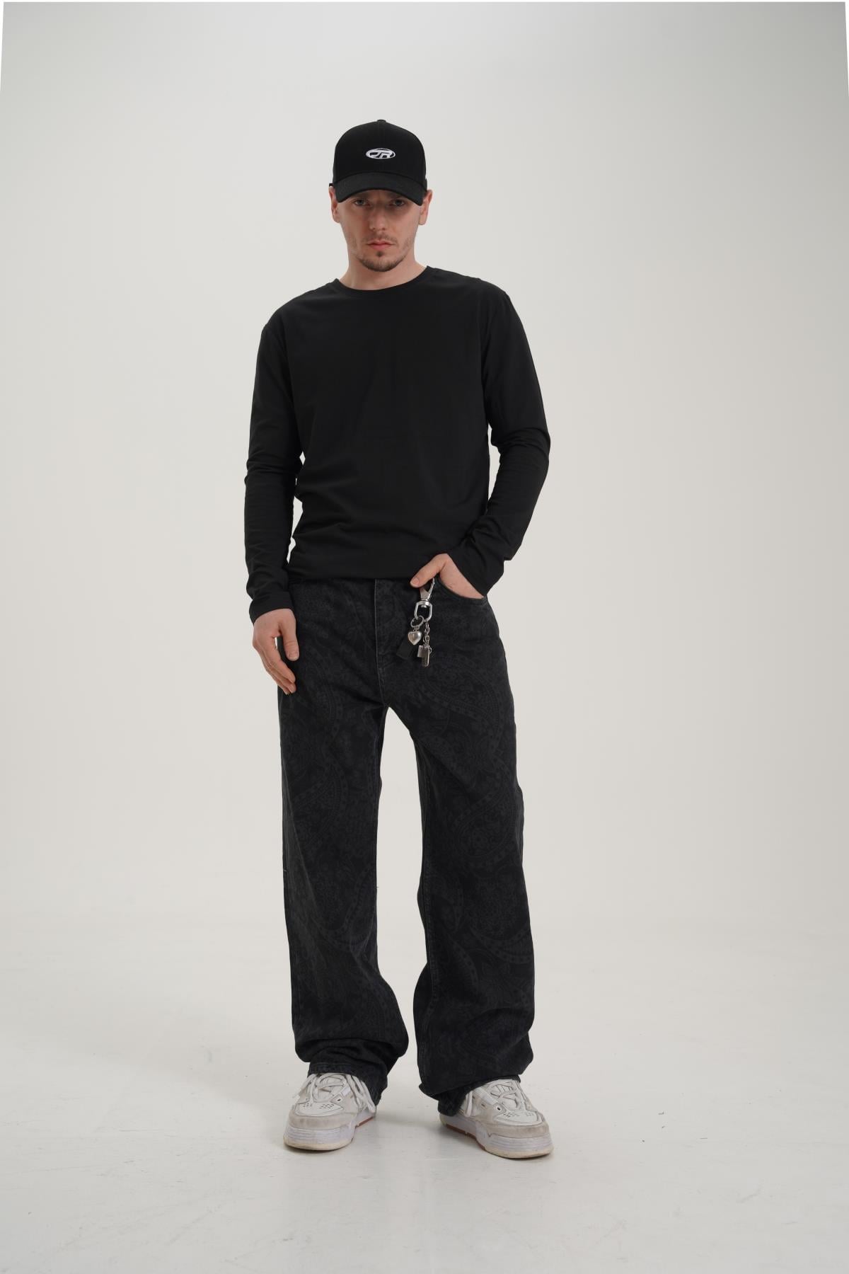 Basic Siyah Fit İnce Kumaş Longsleeve CT01 24CY122