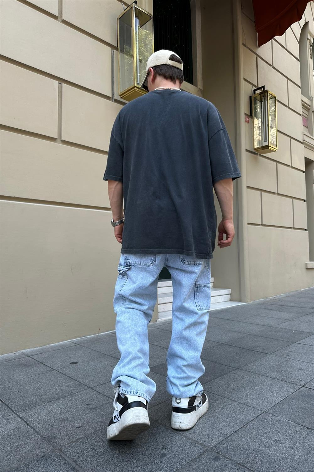 Baskılı Acid Wash Oversize Tshirt T820