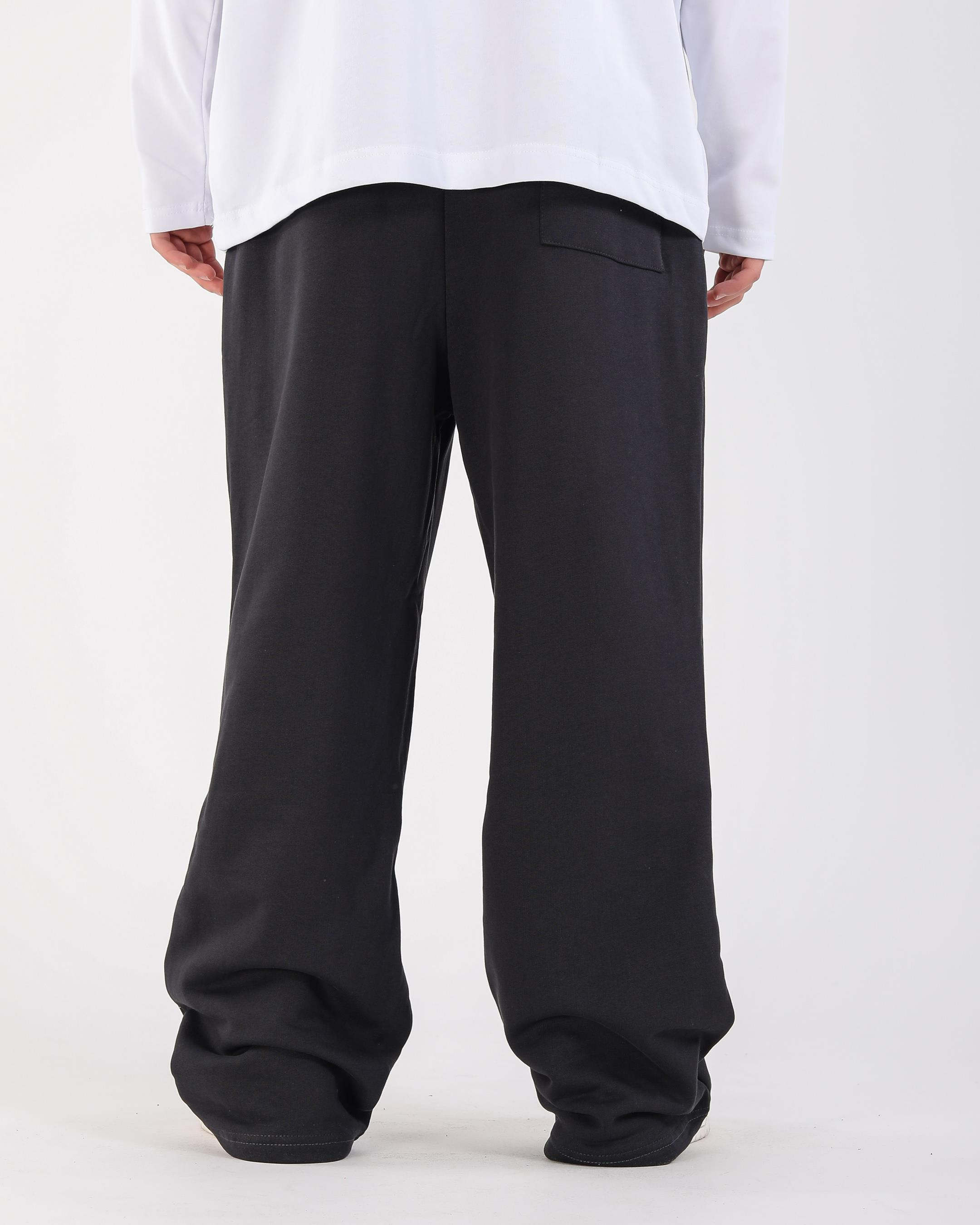 Baskılı Antrasit Baggy Fit Eşofman Altı