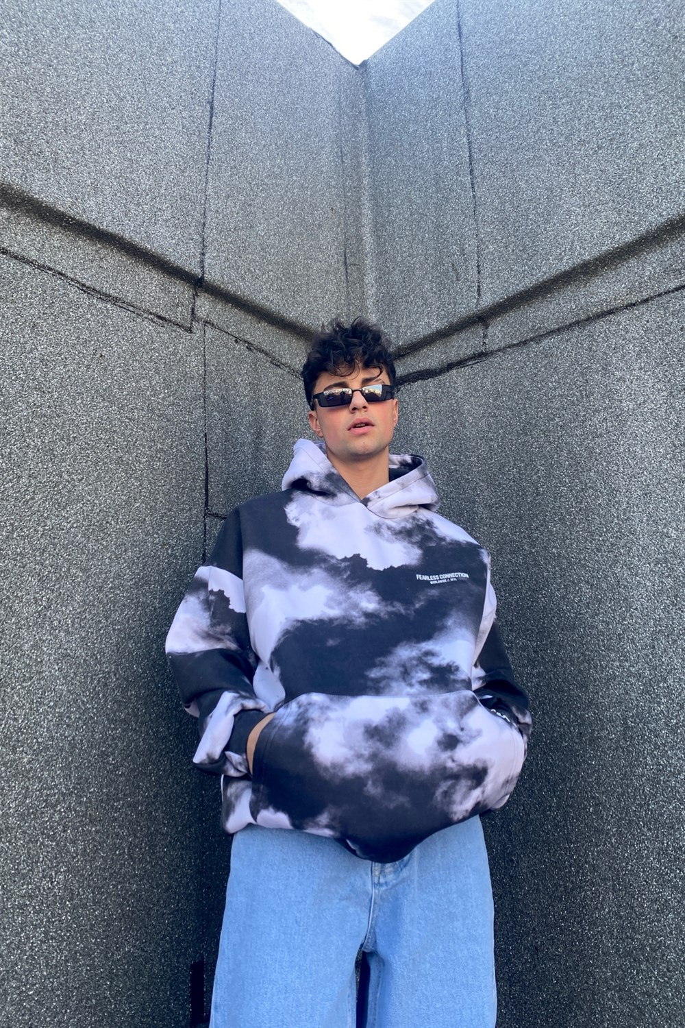 Baskılı Batik Oversize Sweatshirt SW842