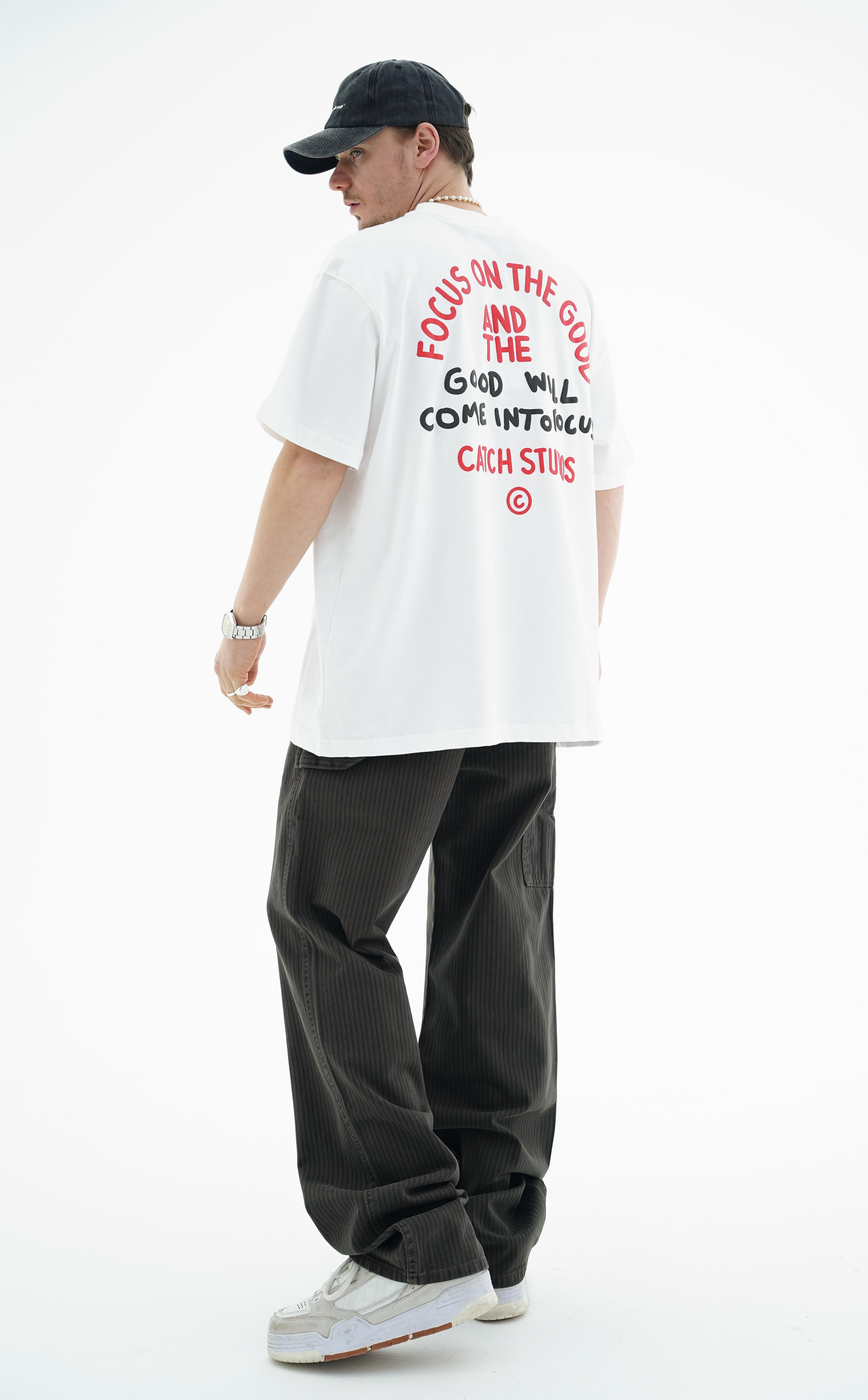 Baskılı Beyaz Oversize Tshirt CT01 MRT26021