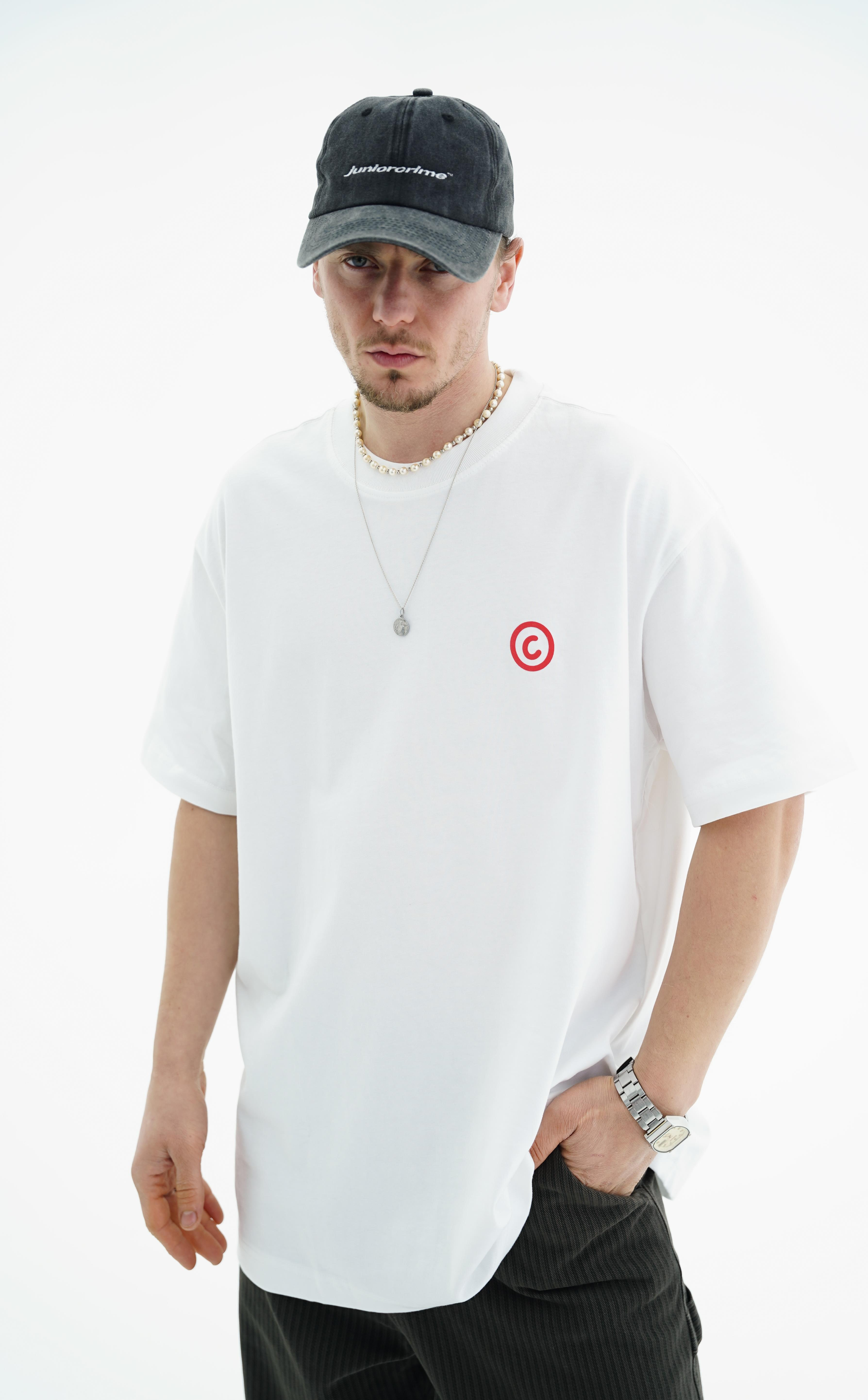 Baskılı Beyaz Oversize Tshirt CT01 MRT26021