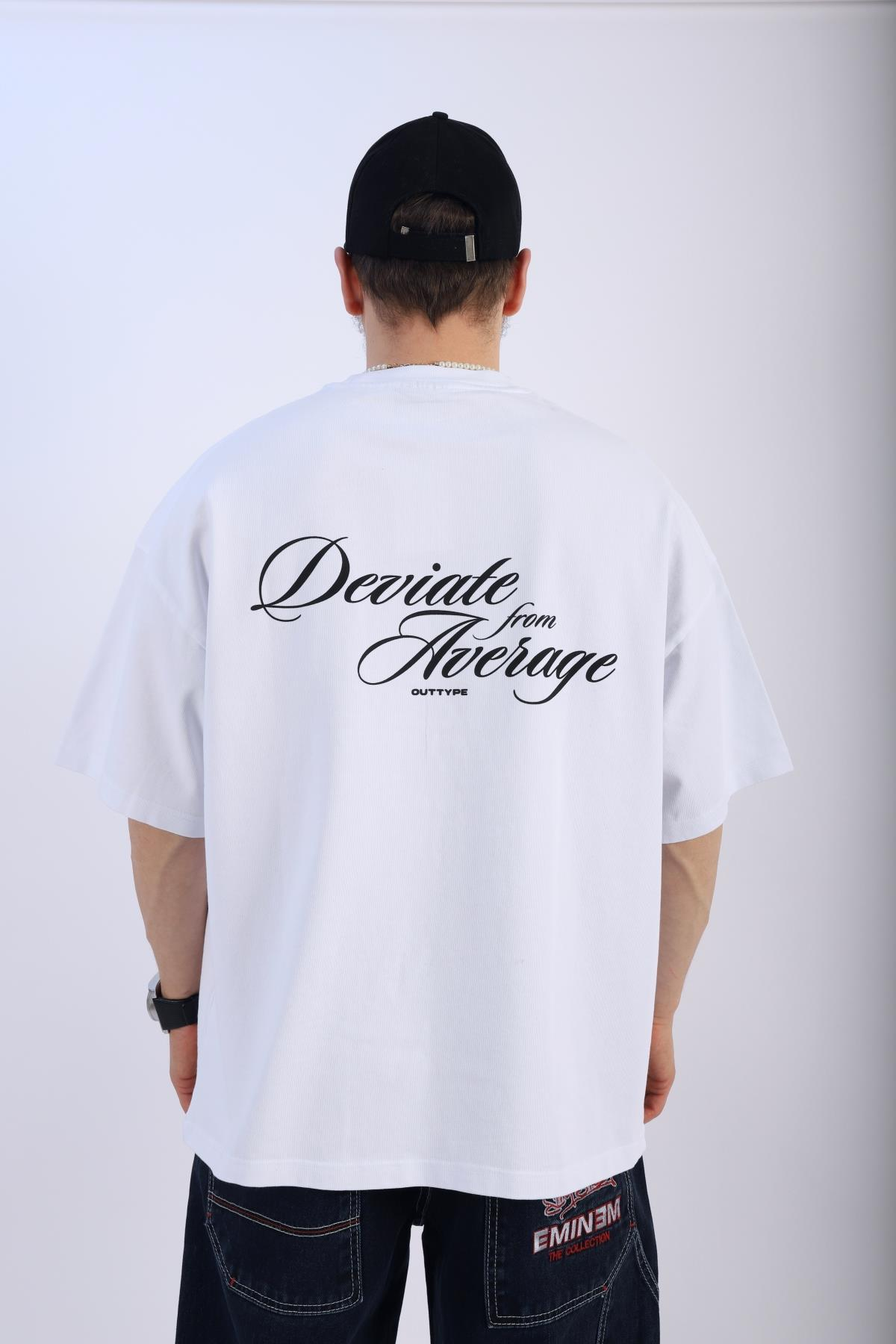 Baskılı Beyaz Oversize Tshirt T907