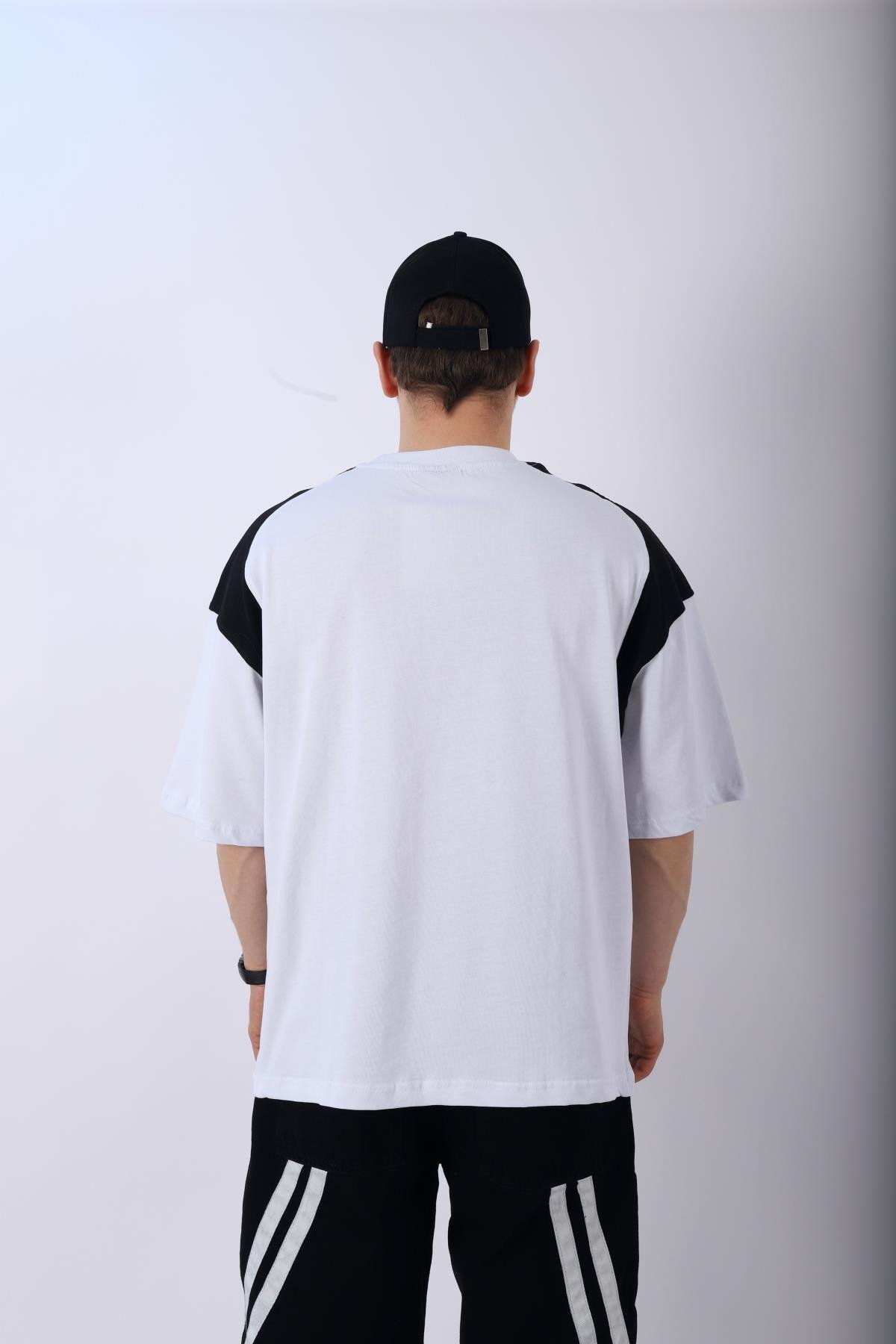 Baskılı Beyaz Oversize Tshirt T957